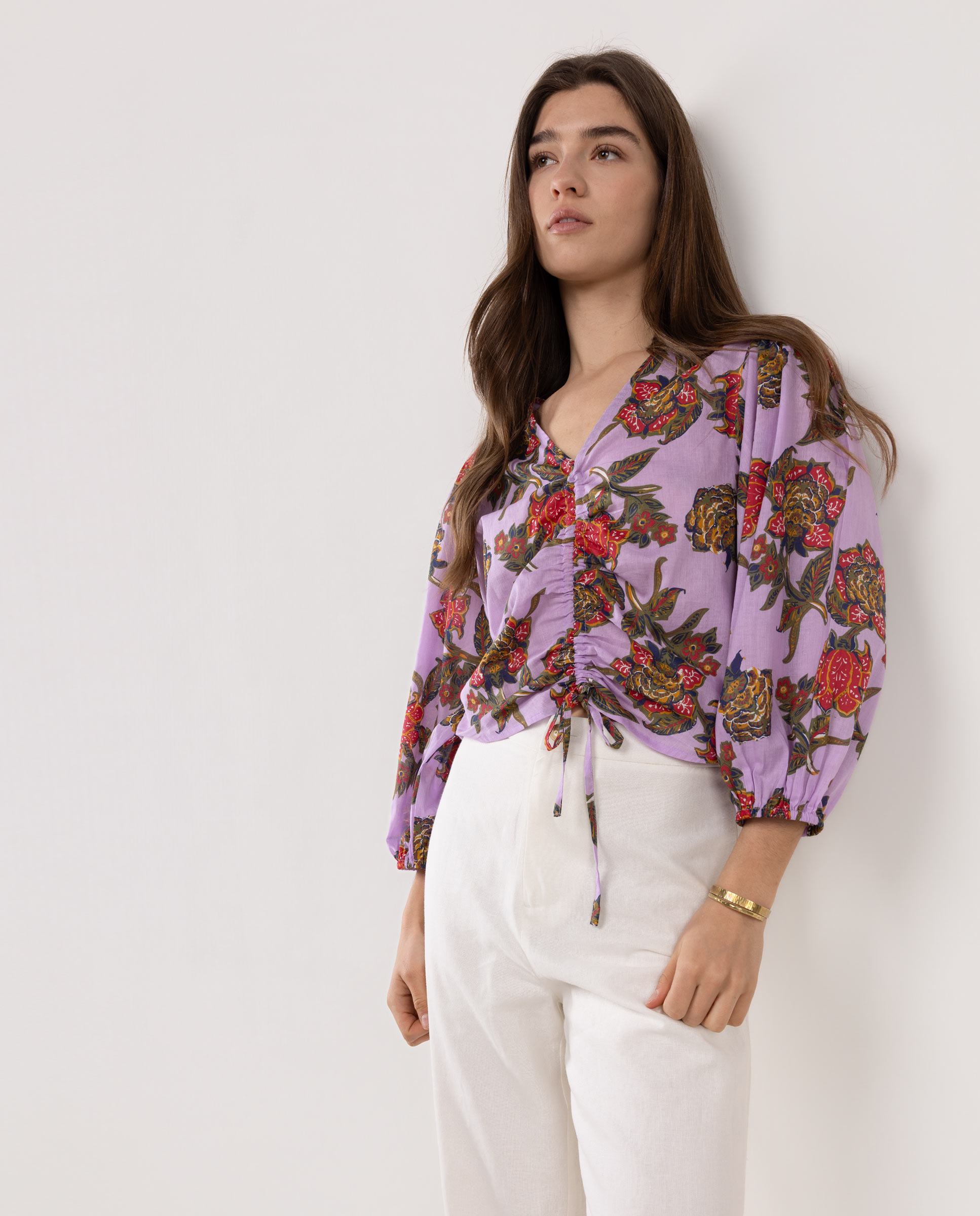 Blusa Estampada Caterina Azul-3