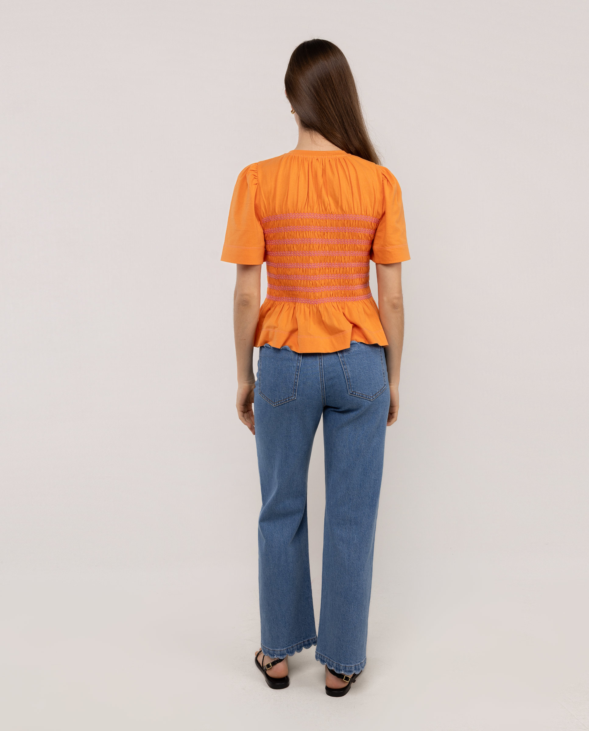 T-shirt com Estampado Laranja-3