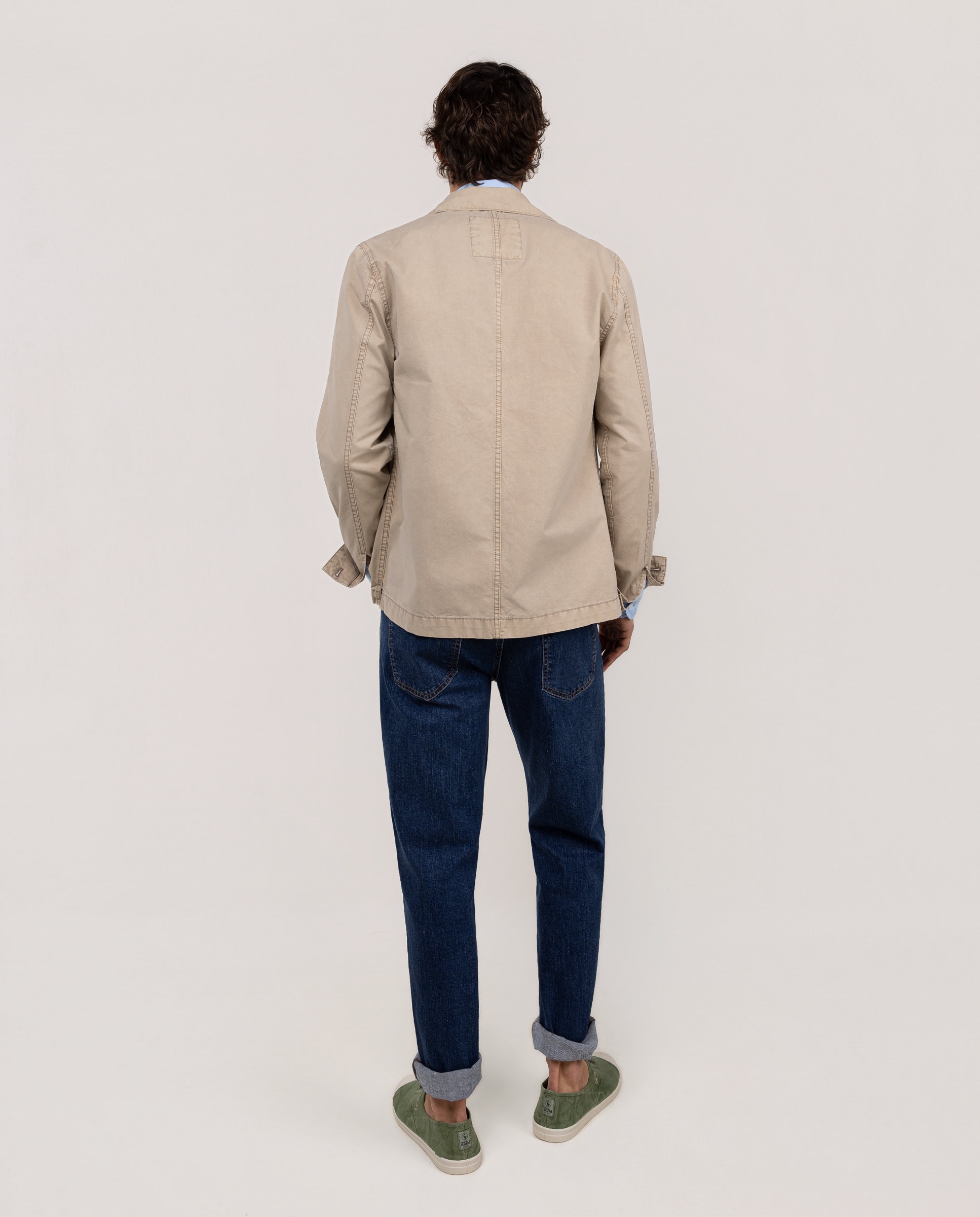 Sobrecamisa Lisa de Algodão Bege-4
