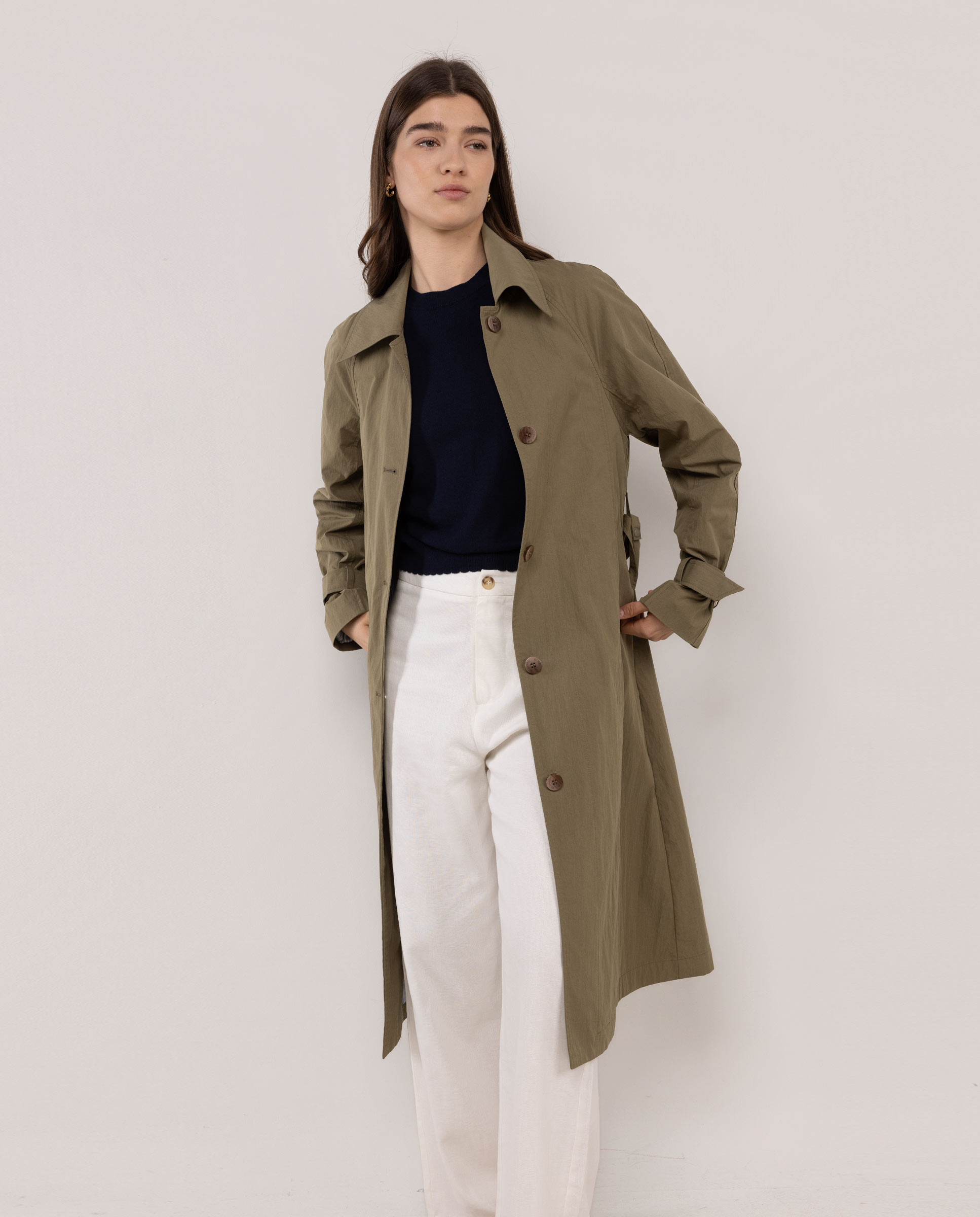 Gabardina Lisa Ava Verde Azeitona-2
