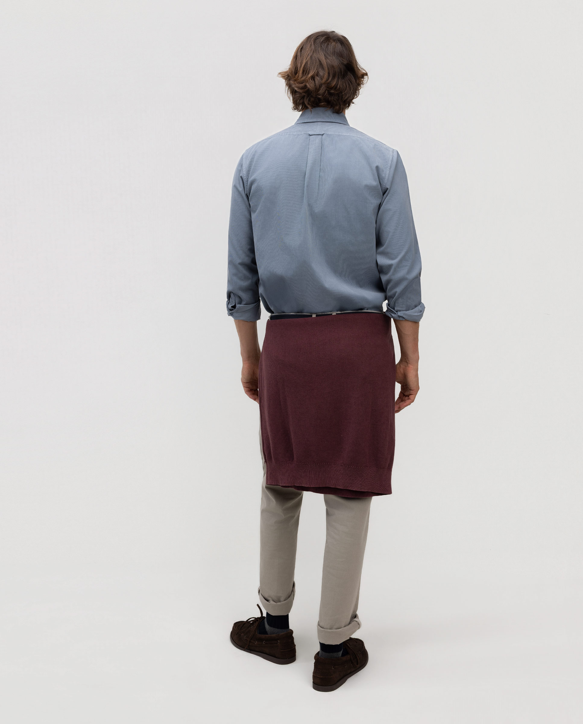 Camisa de Bombazina Garment Dyed Azul-4