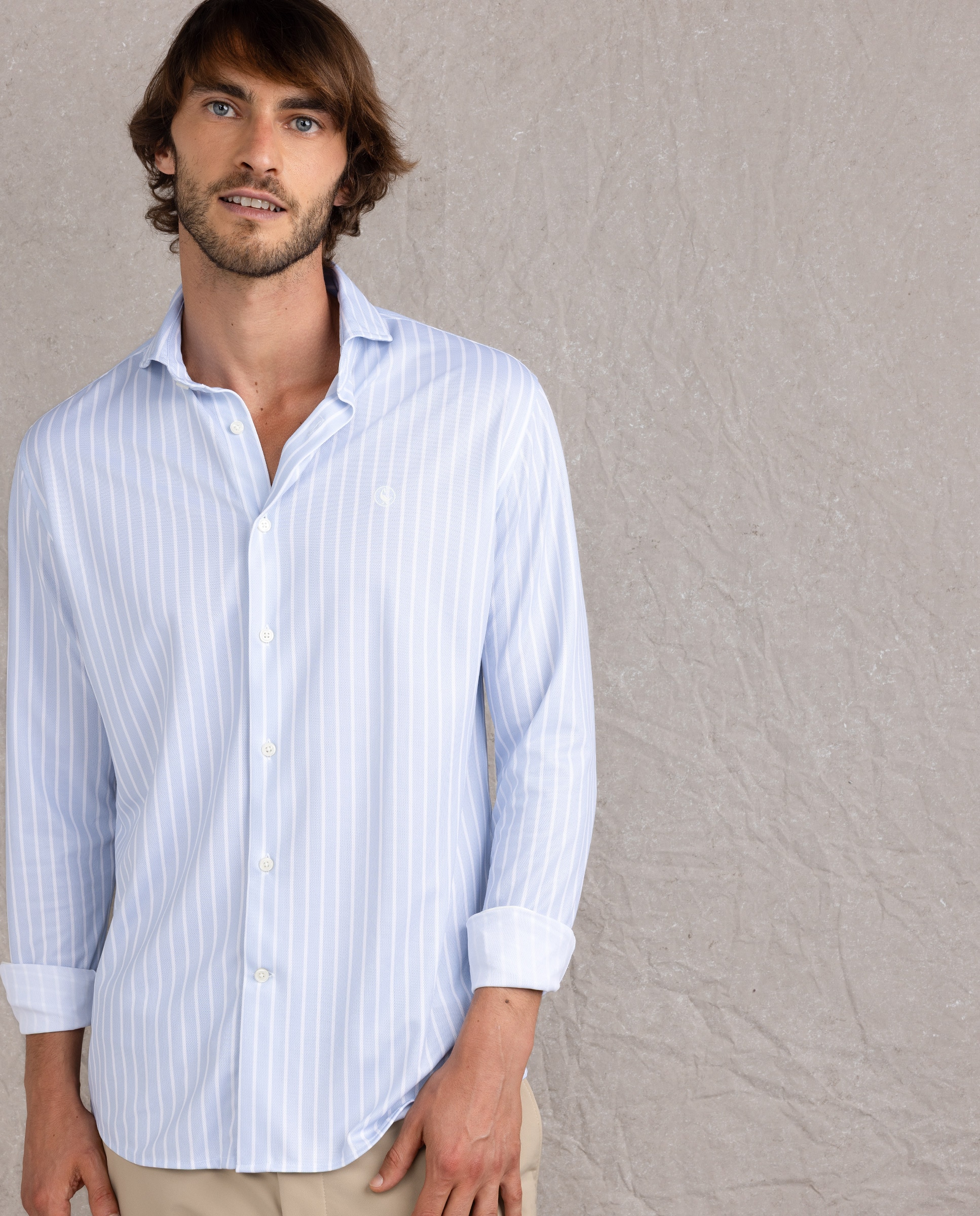 Camisa Sepiia Às Riscas Butcher Azul-3