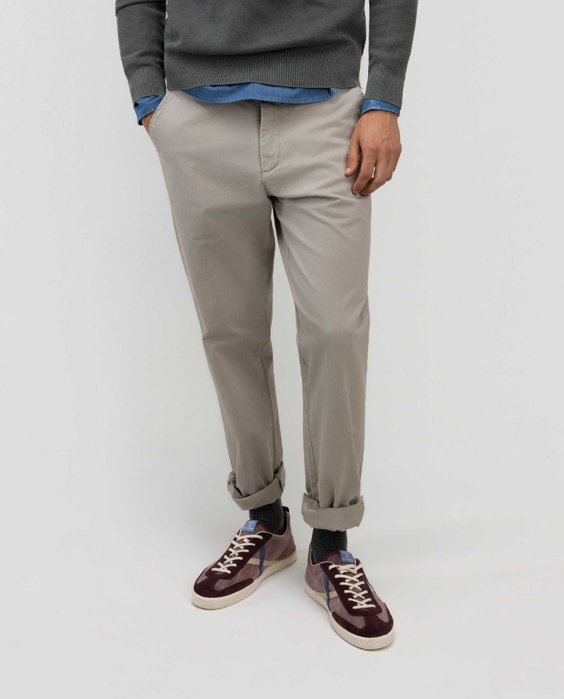 Calças Chino Regular Taupe-2