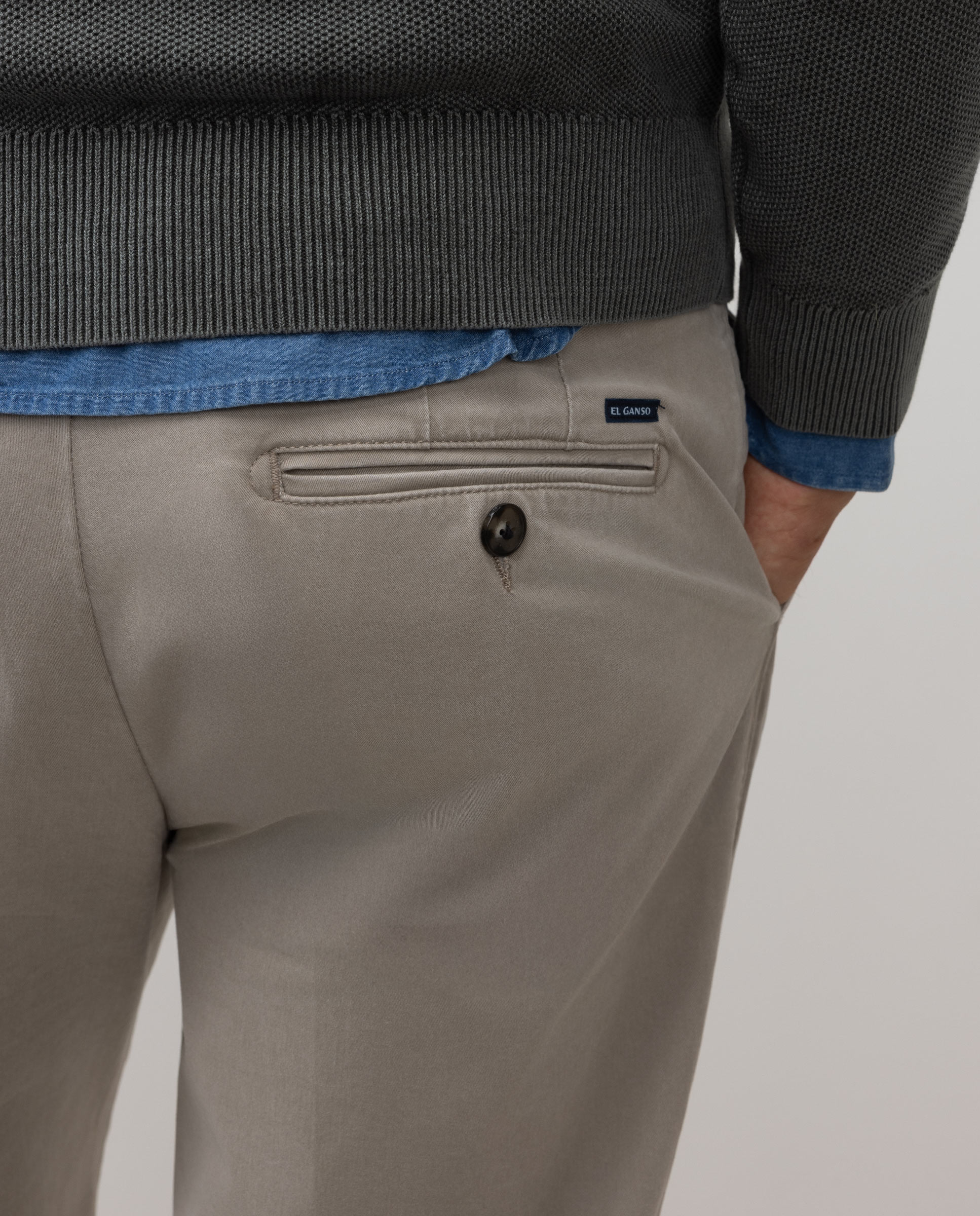 Calças Chino Regular Taupe-4