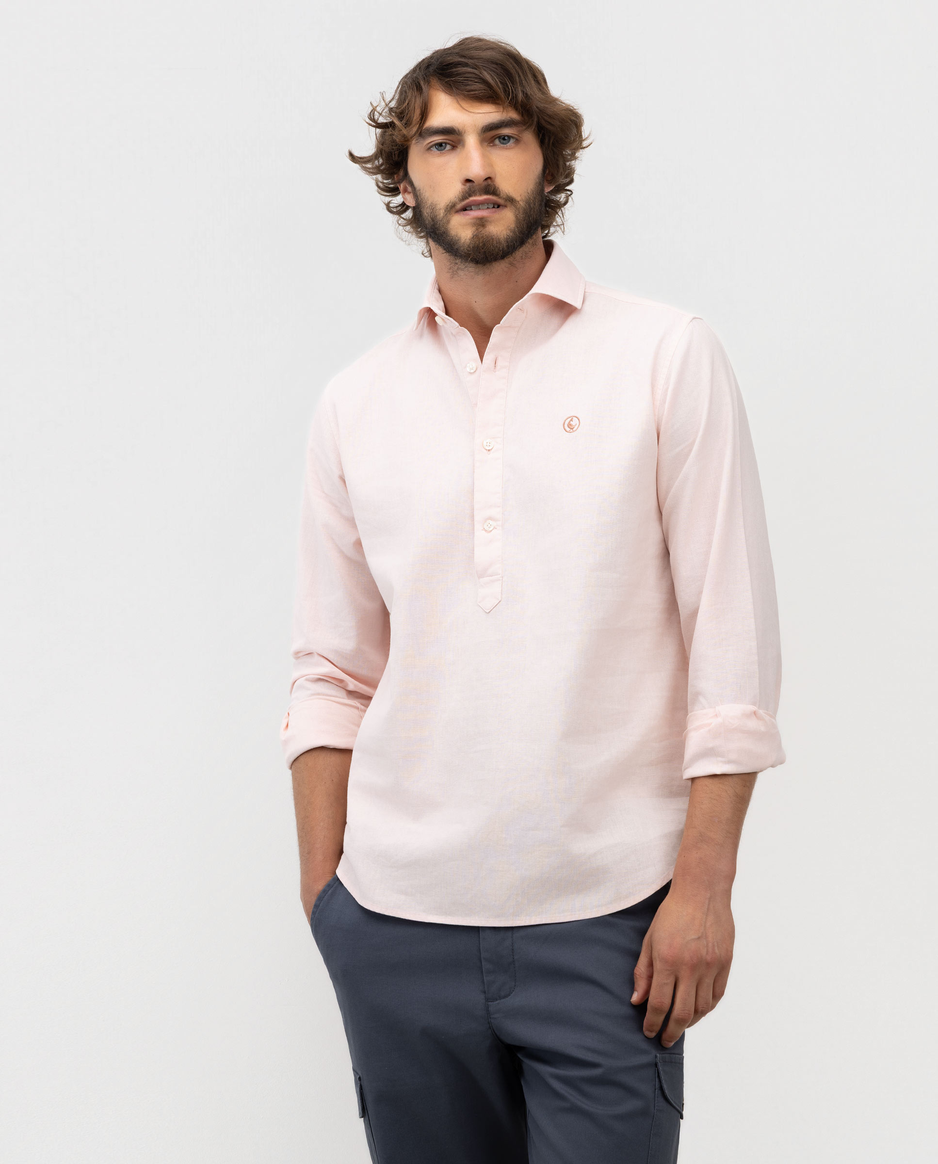Imagem 0 de Camisa Polo de Algodão e Linho