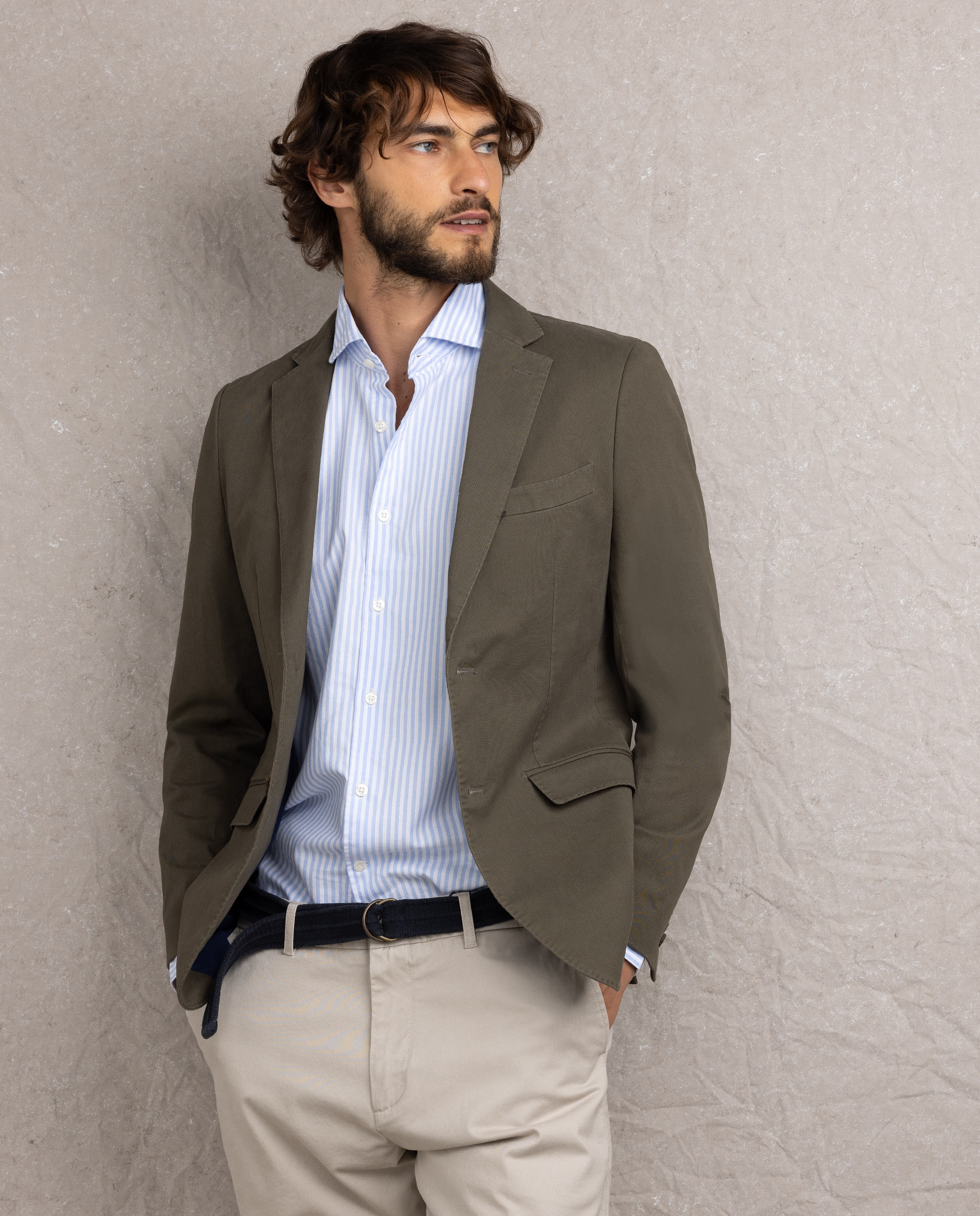 Blazer Twill Liso Verde-2