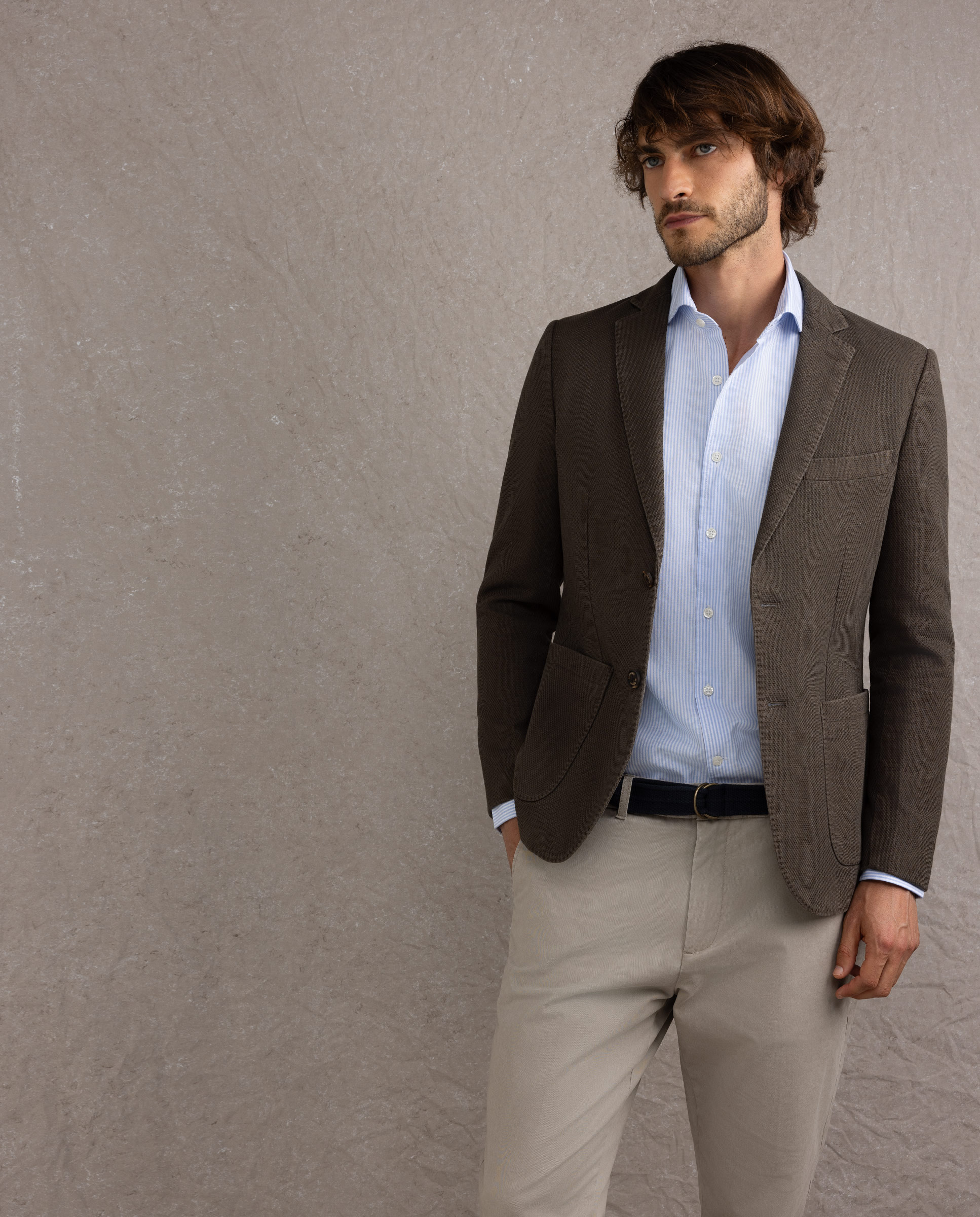Blazer com Estrutura Lisa Verde-2