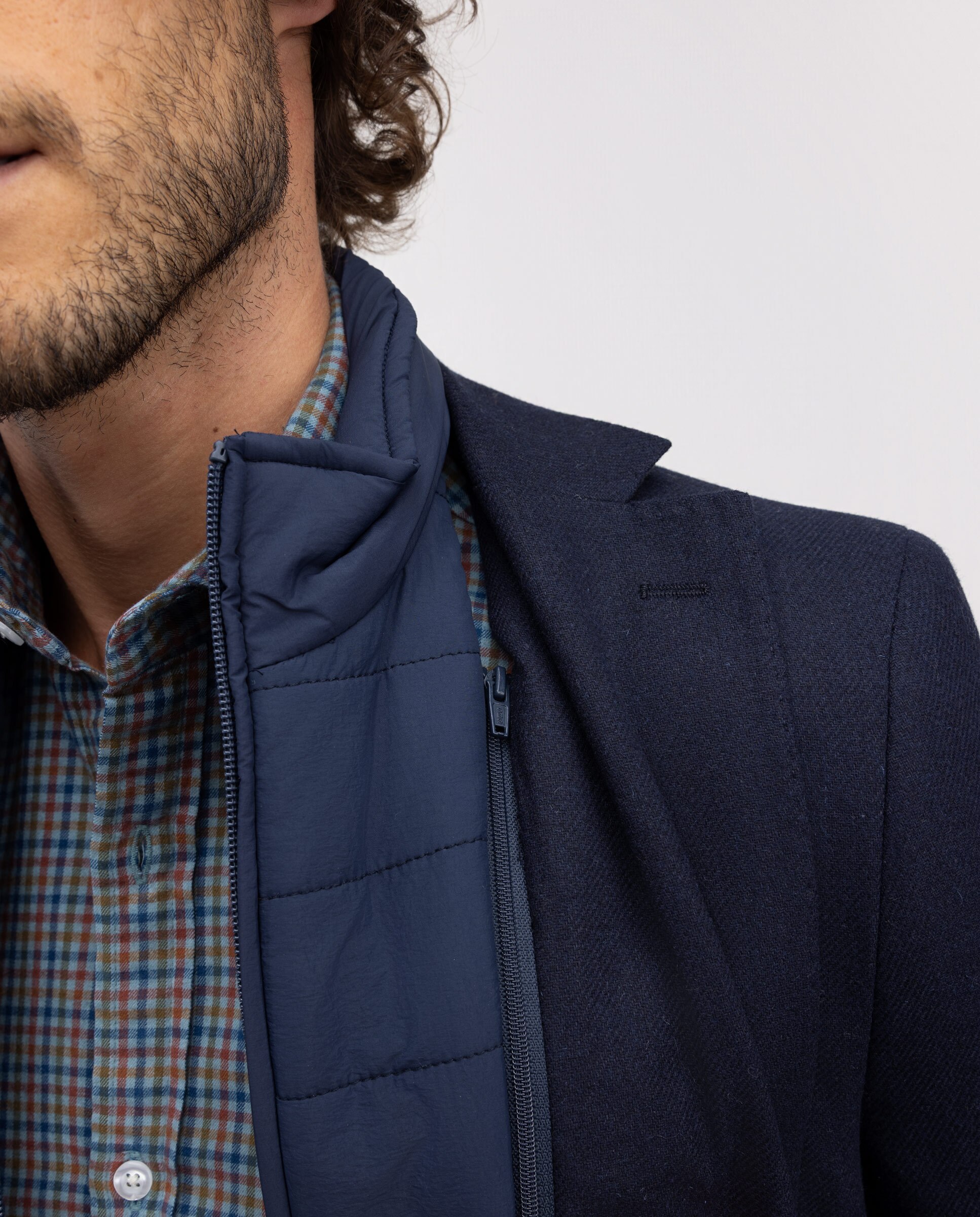 Blazer Desmontável Liso Azul-marinho-4