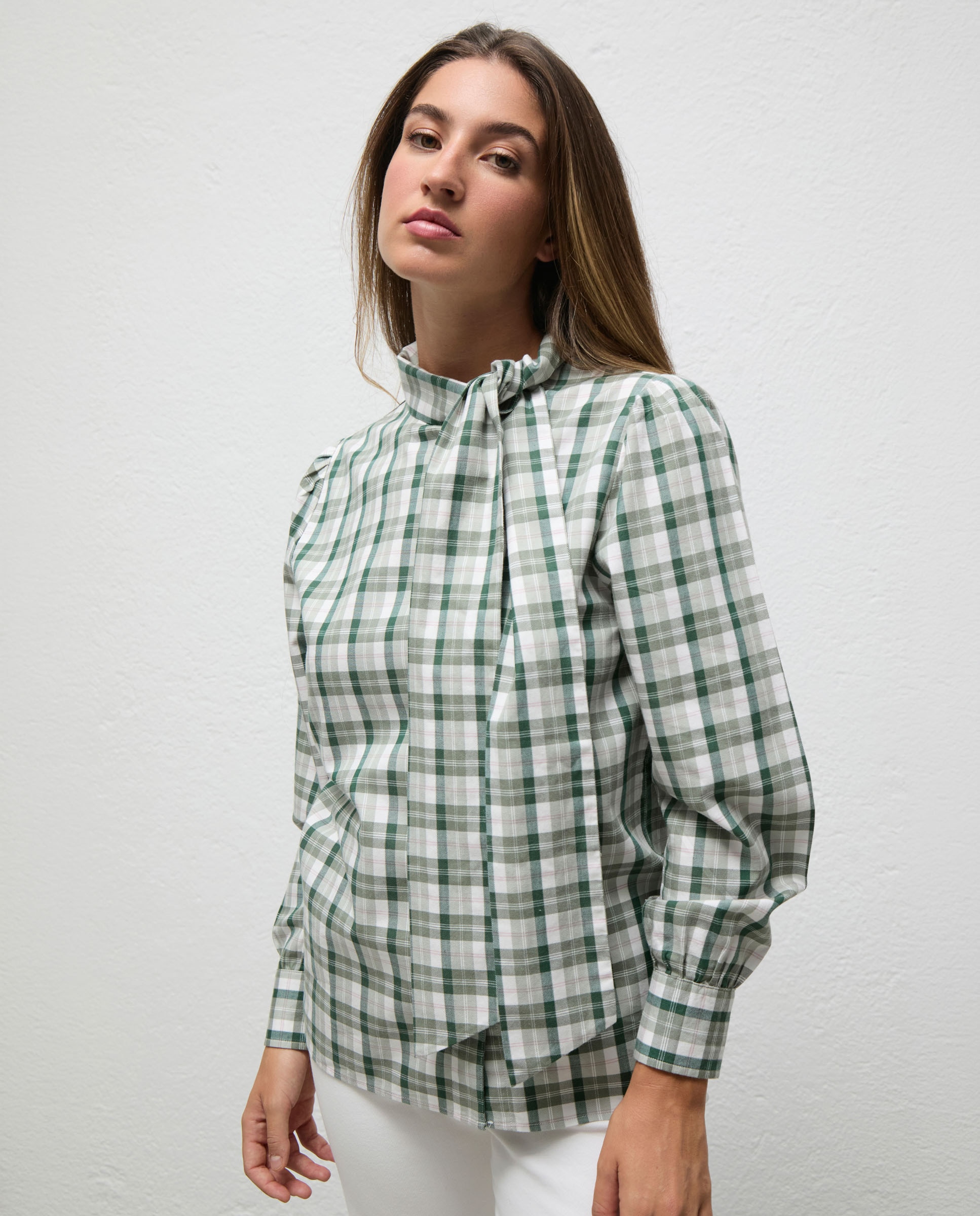 Camisa Aos Quadrados Federica Verde-2
