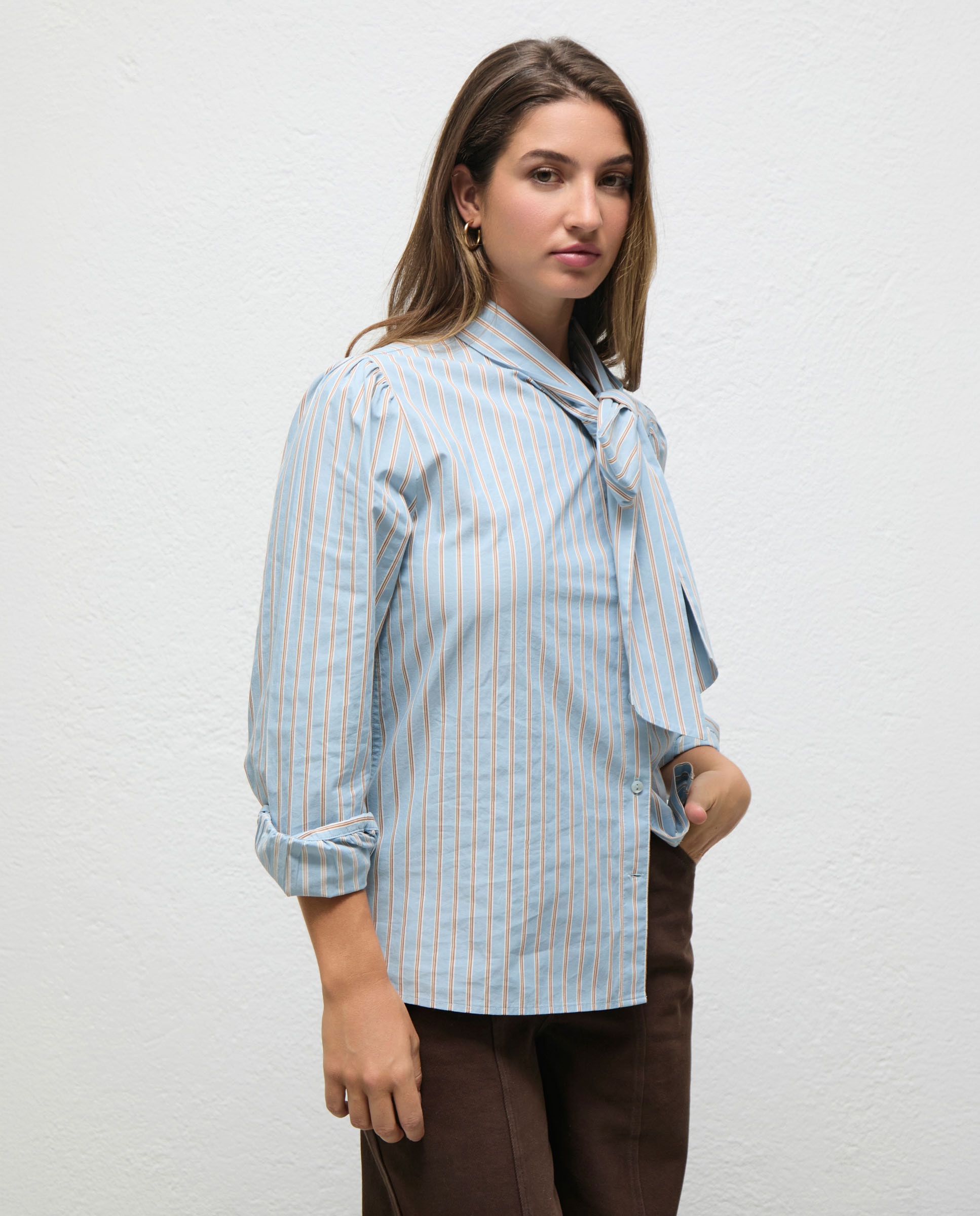 Camisa Às Riscas Federica Azul-2