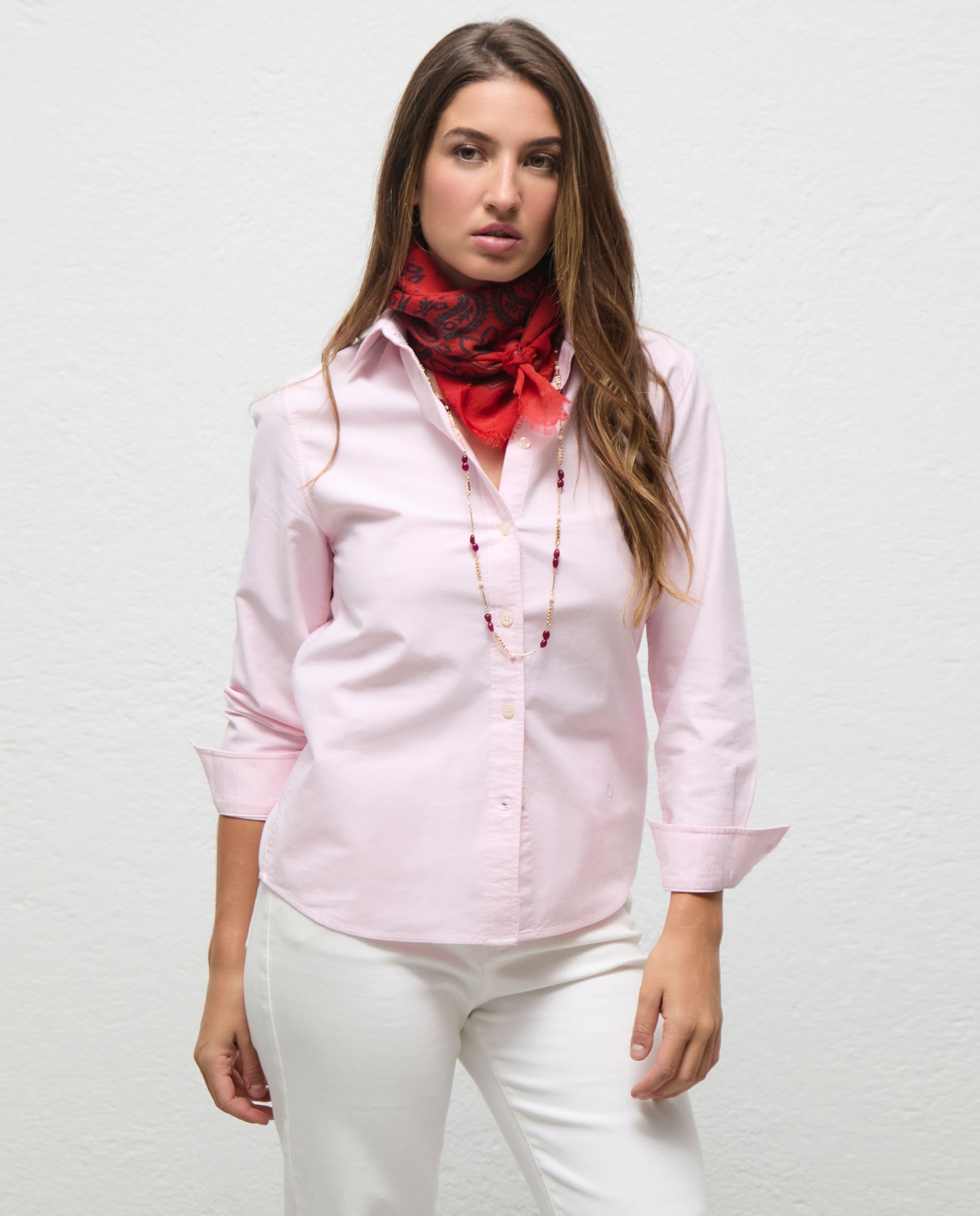 Camisa Oxford Lisa Sol Rosa-2