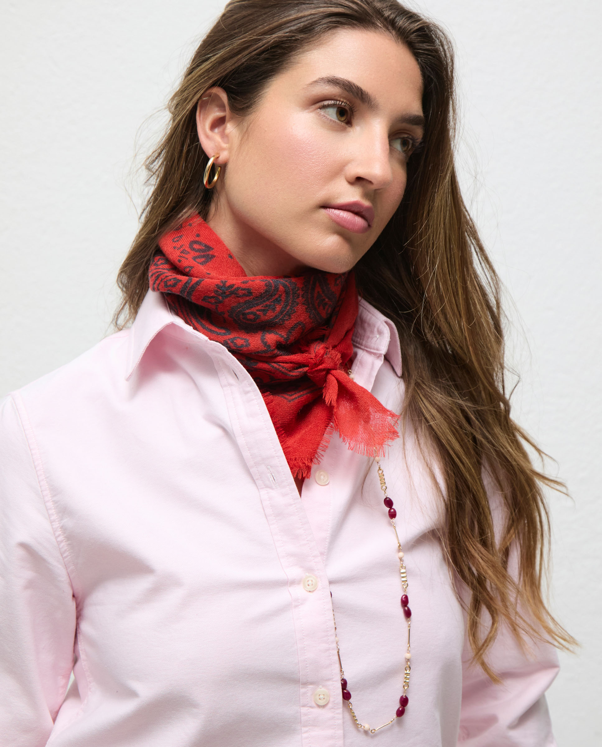 Camisa Oxford Lisa Sol Rosa-4