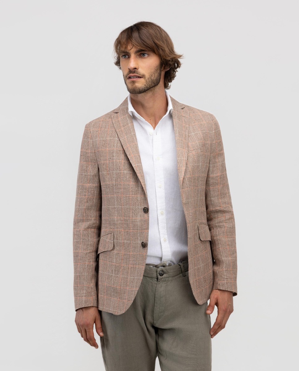 Imagem 0 de Blazer de Linho Aos Quadrados Gales