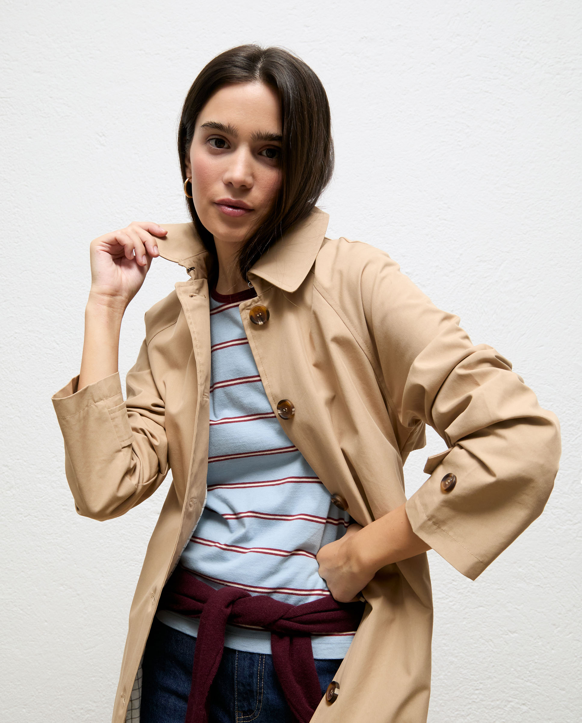 Gabardina Comprida Carlota Bege-2
