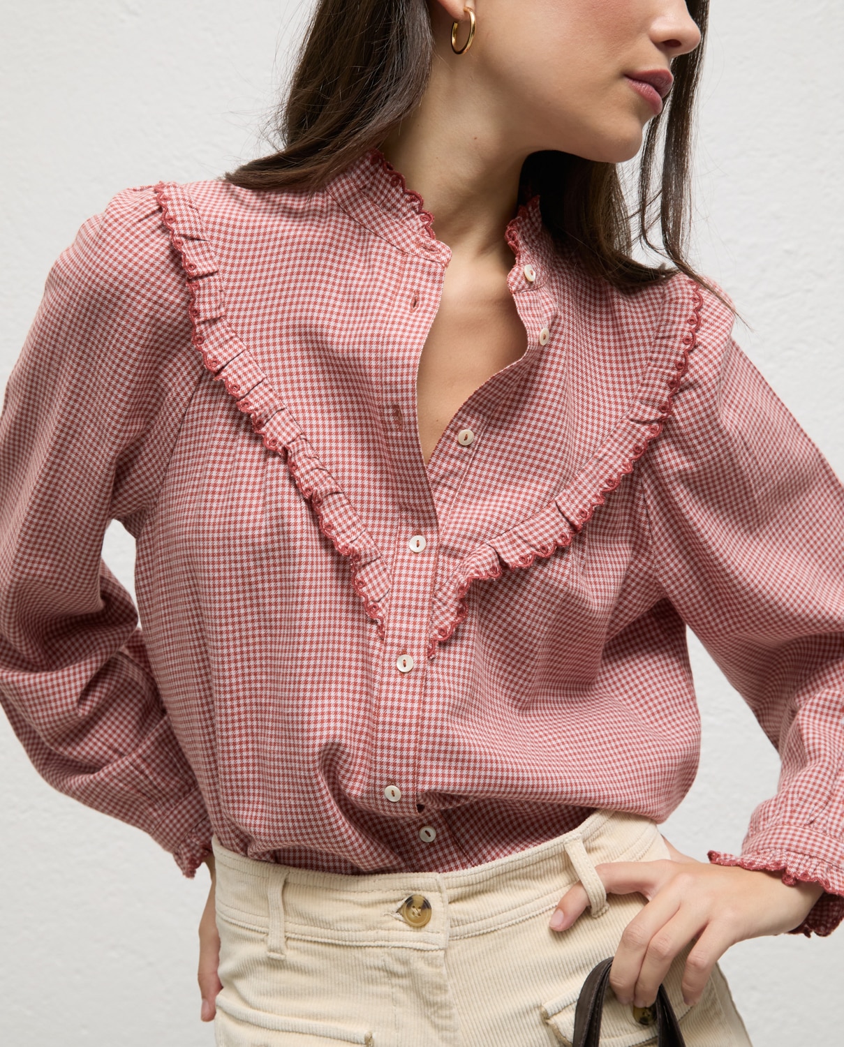 Blusa Aos Quadrados Lucie Telha-2