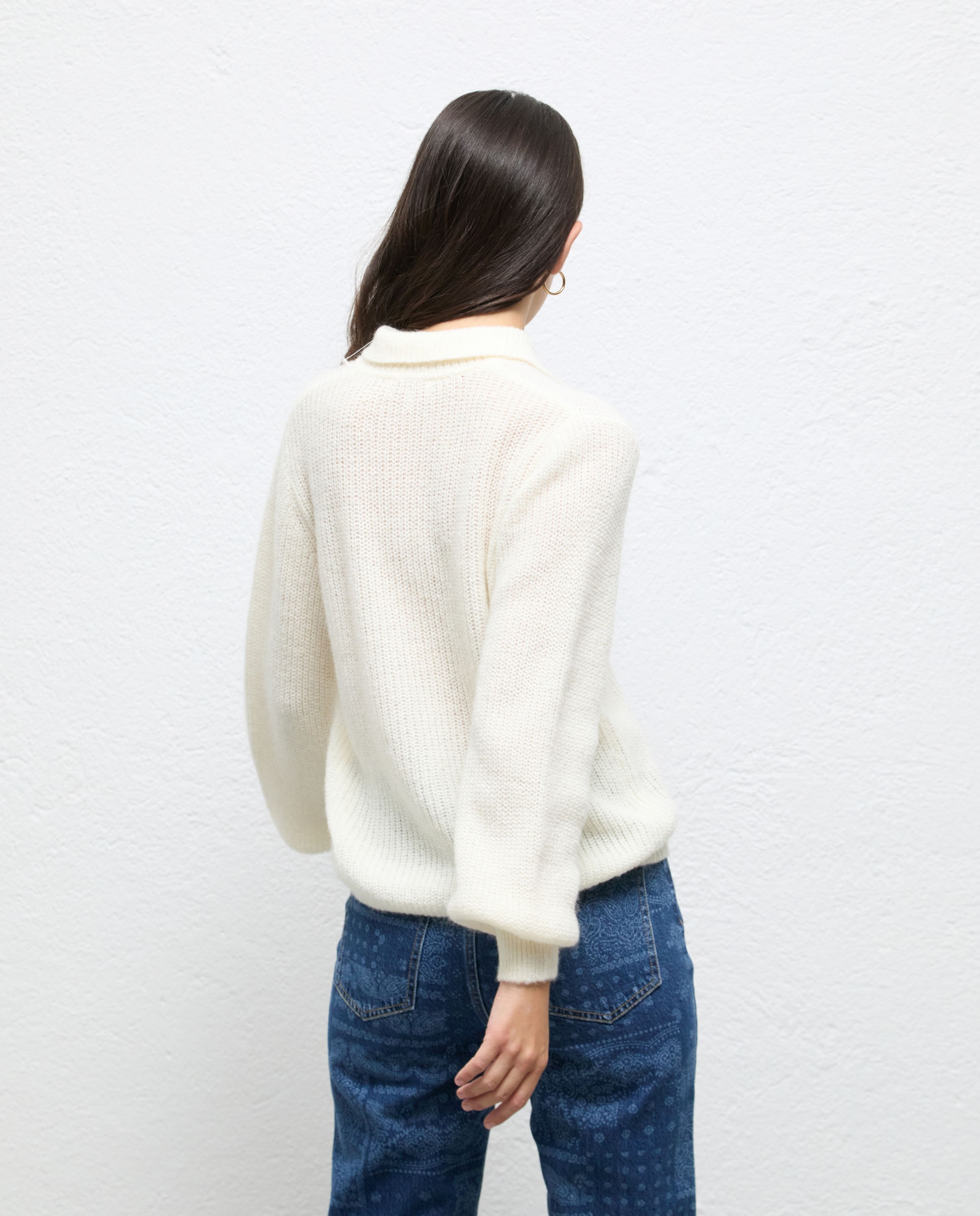 Camisola com Gola Polo Silvia Cru-4