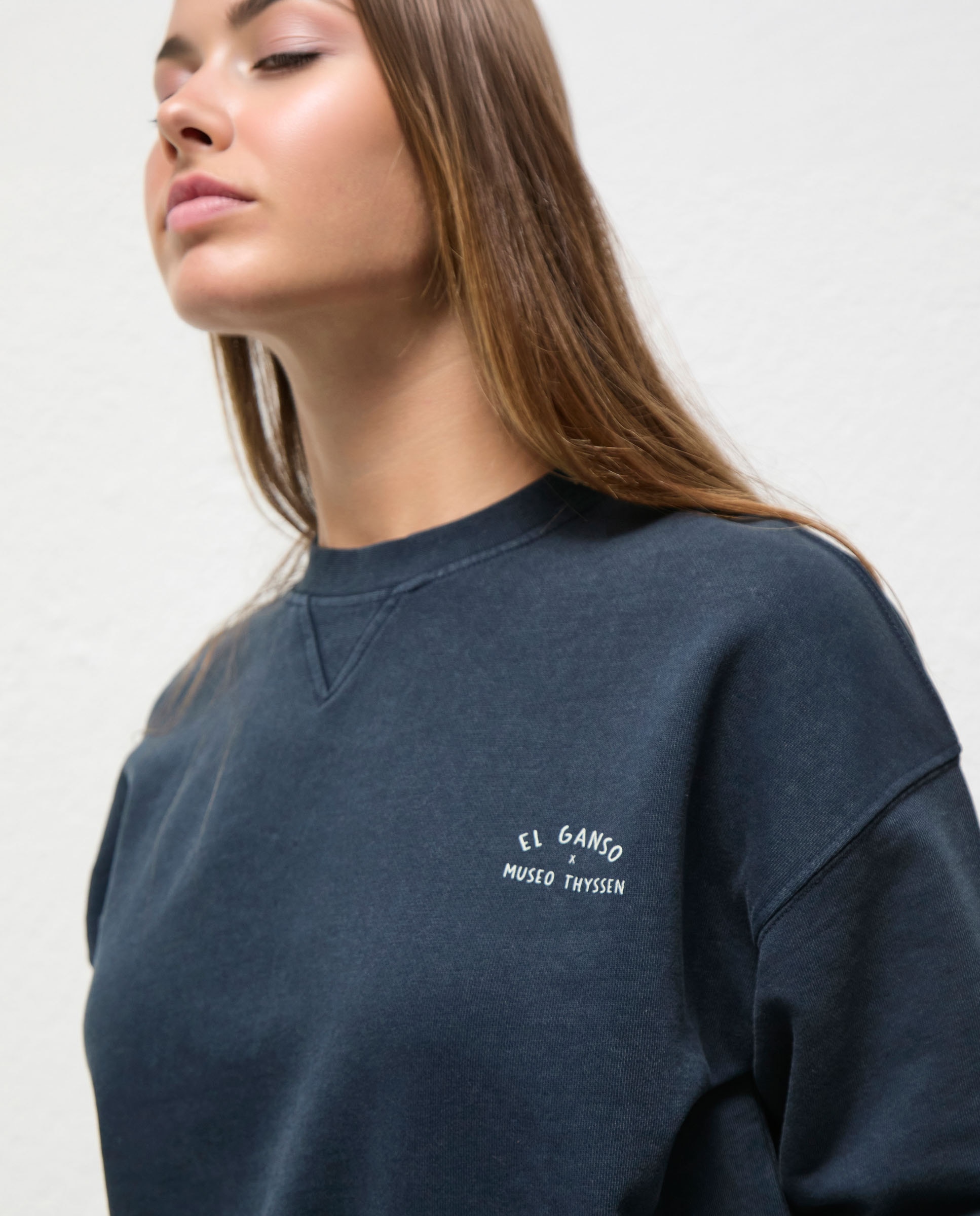 Sweatshirt X Museo Thyssen com Estampado em Lilás Azul-marinho-2