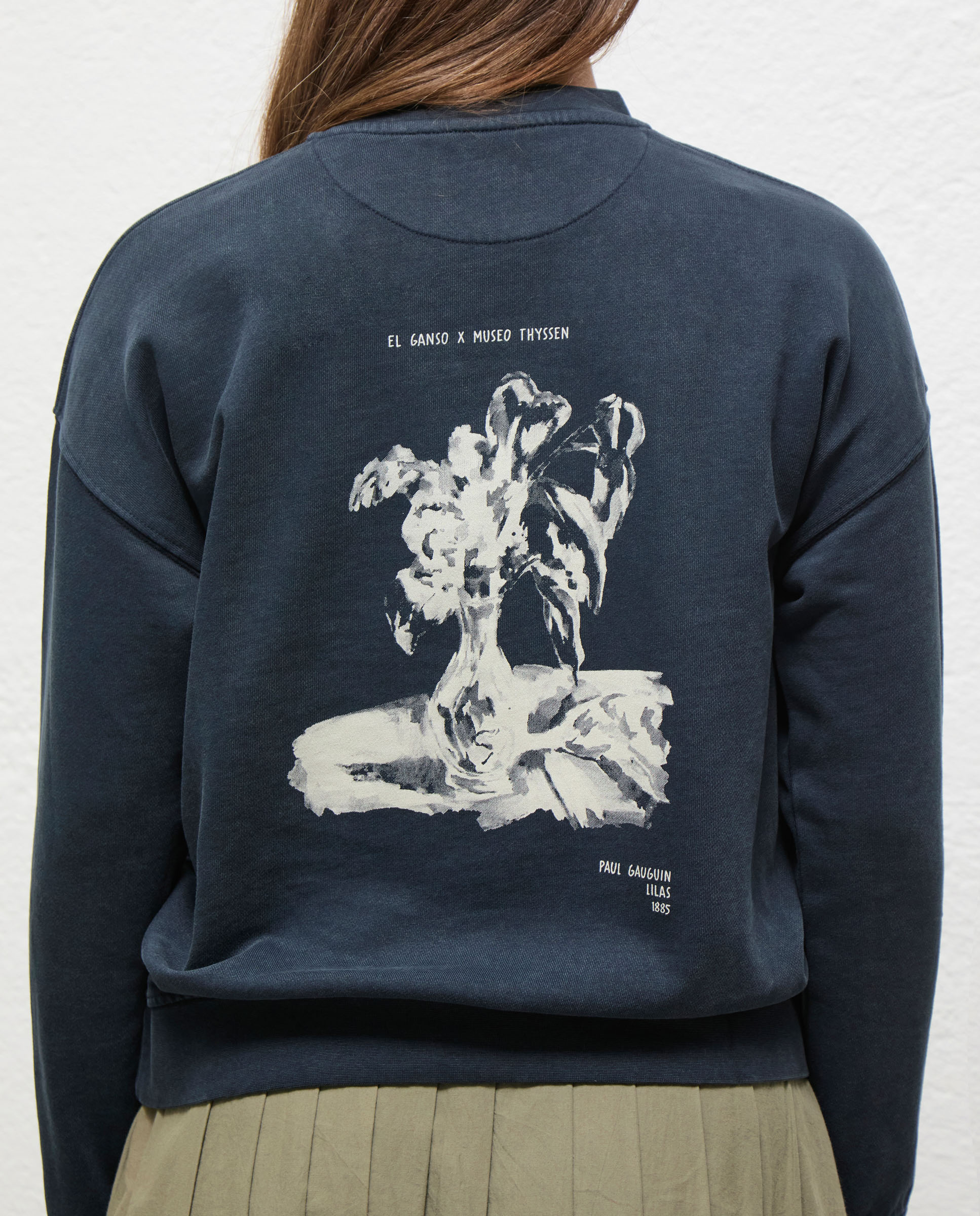 Sweatshirt X Museo Thyssen com Estampado em Lilás Azul-marinho-3