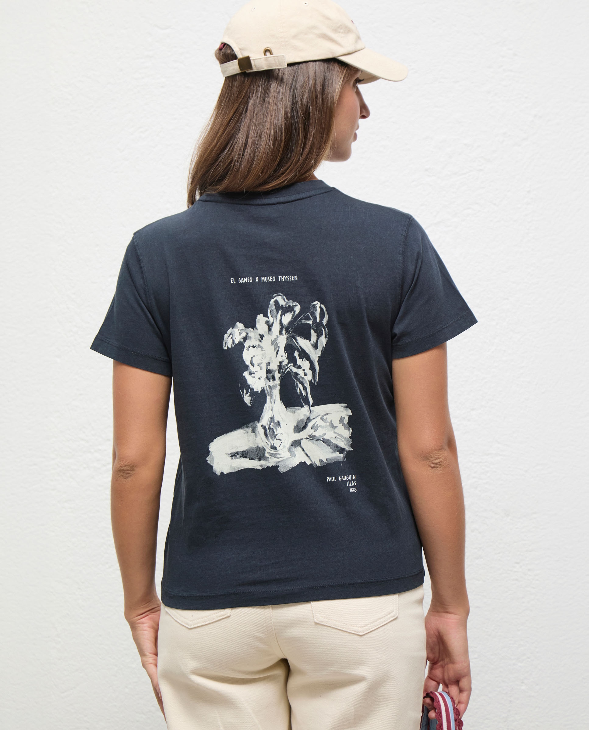 T-shirt X Museu Thyssen com Estampado Lilás Azul-marinho-3