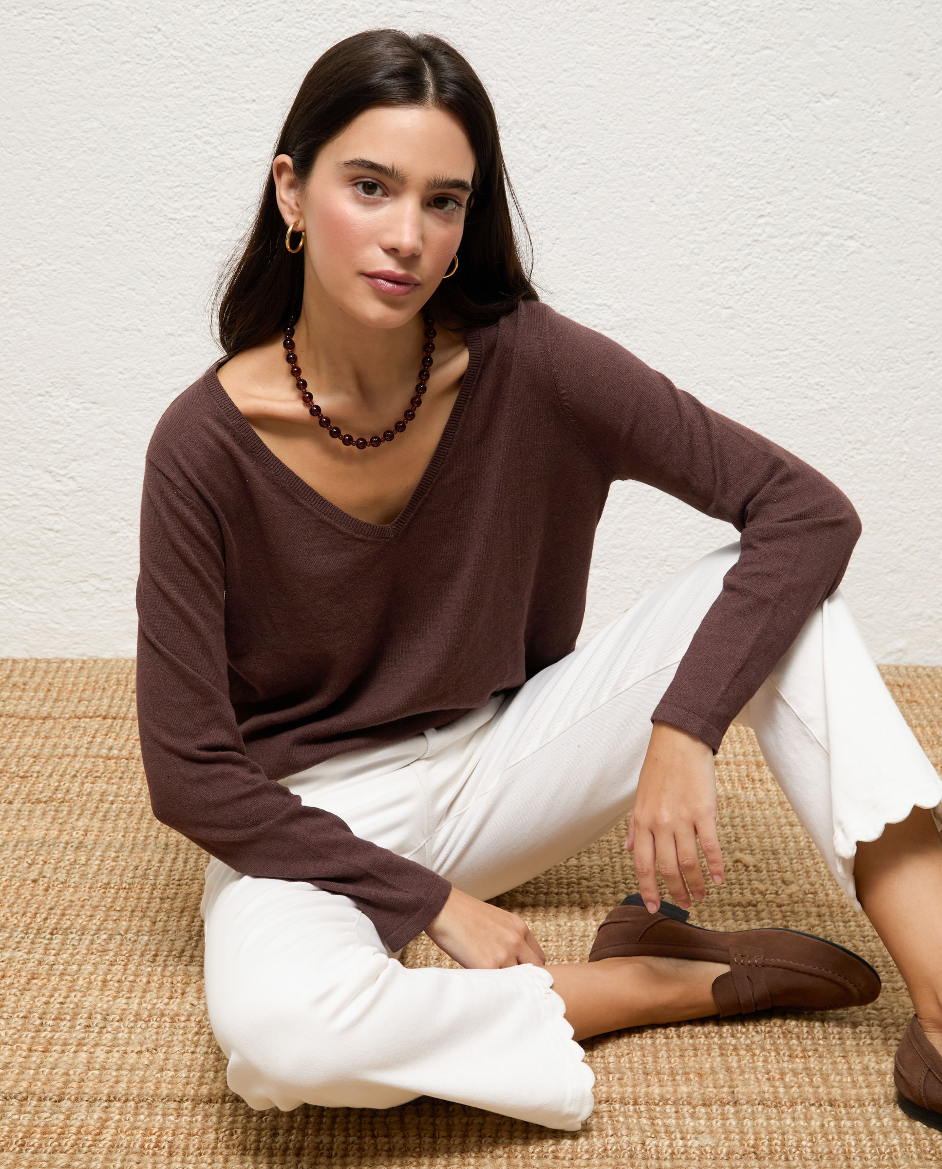 Camisola de Linho Kerry Grená-3