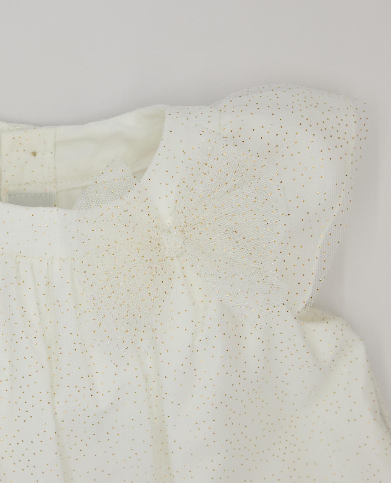 Vestido para Bebé de Tule com Glitter Branco-2