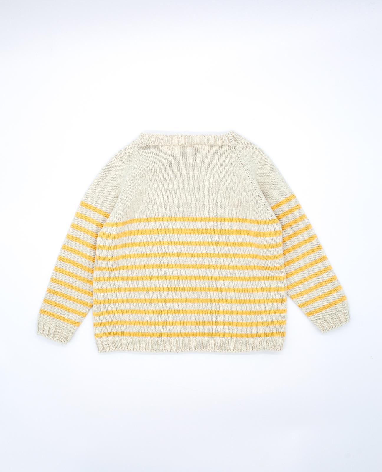 Camisola para Bebé Às Riscas com Abertura Lateral Amarelo-2