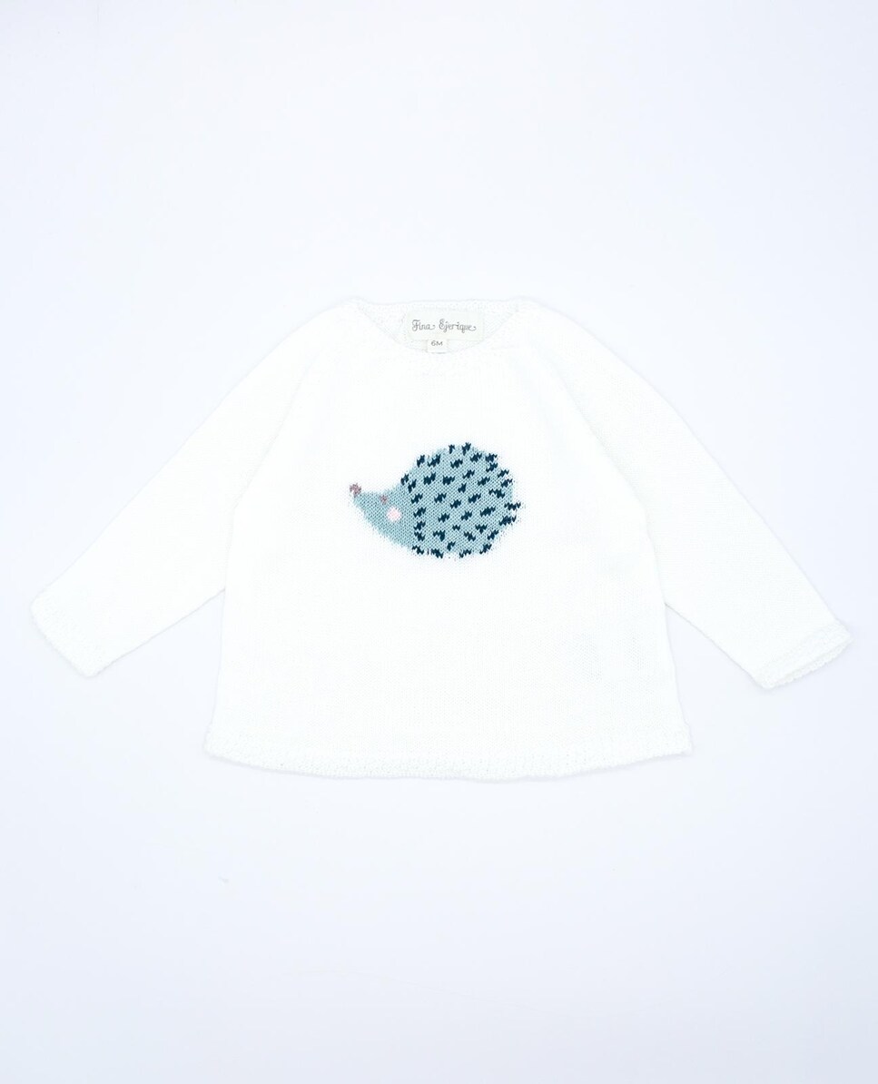Camisola de Bebé de Algodão Orgânico com Ouriço Cru-1