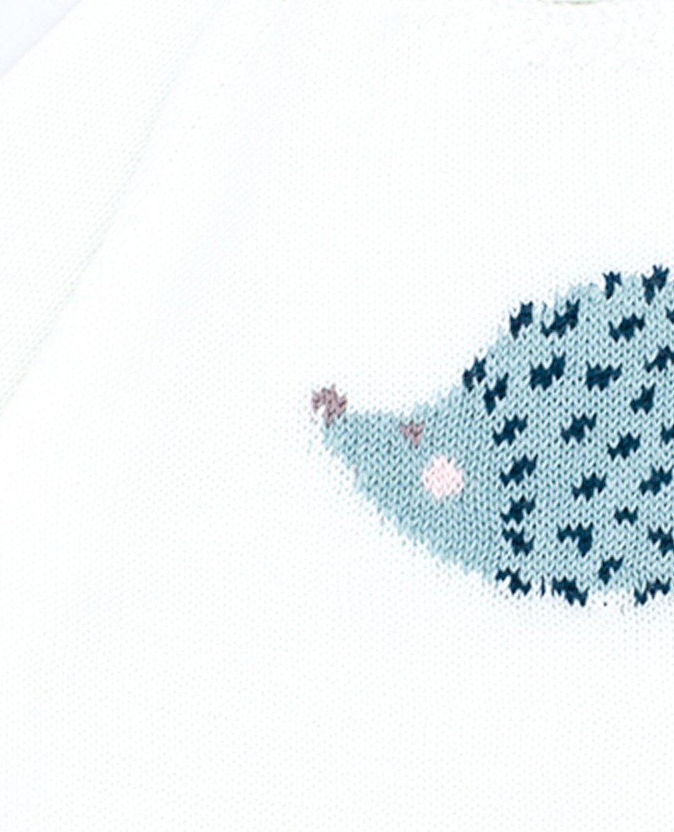 Camisola de Bebé de Algodão Orgânico com Ouriço Cru-3