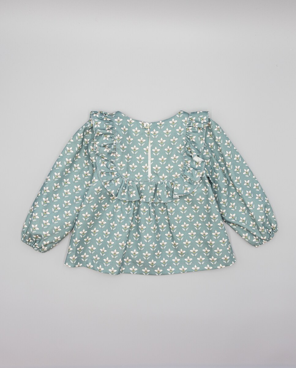 Camisa Infantil de Algodão Verde-3