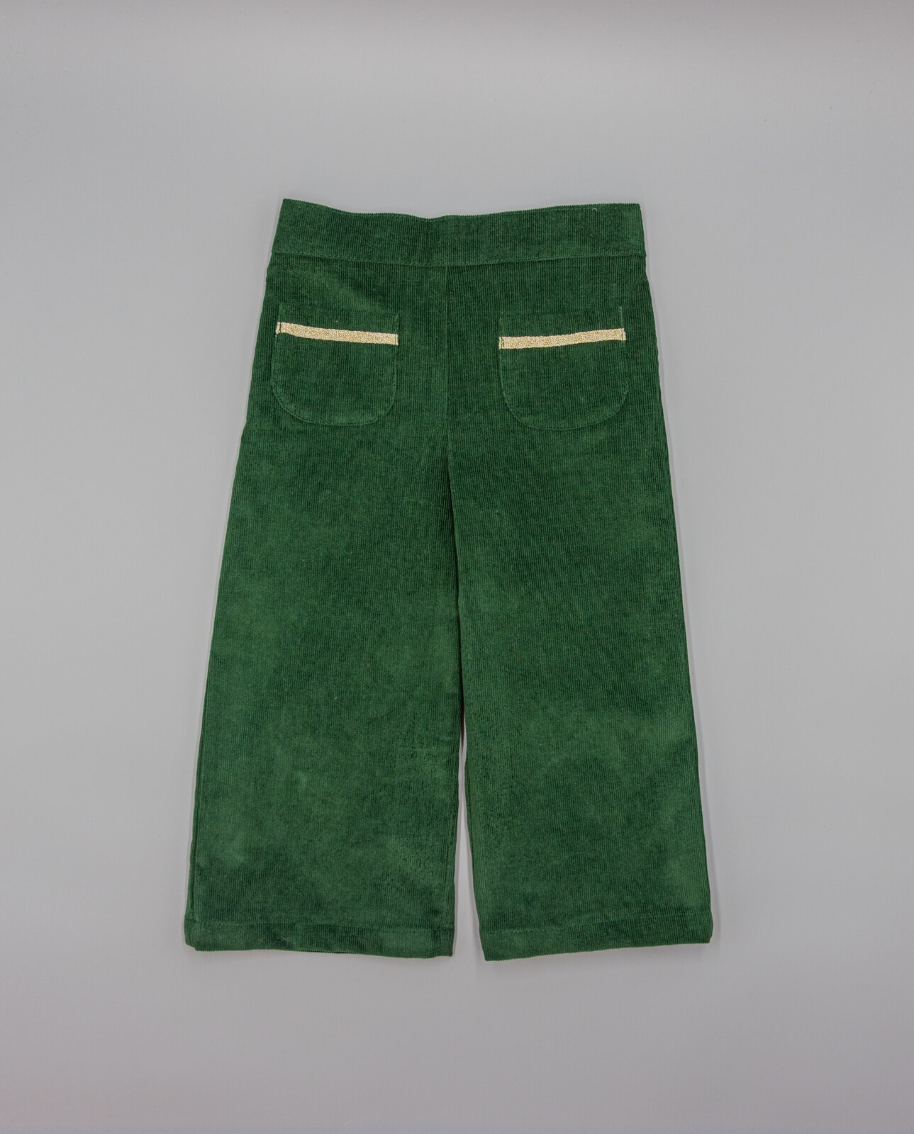 Calças Infantil de Algodão Verde-2