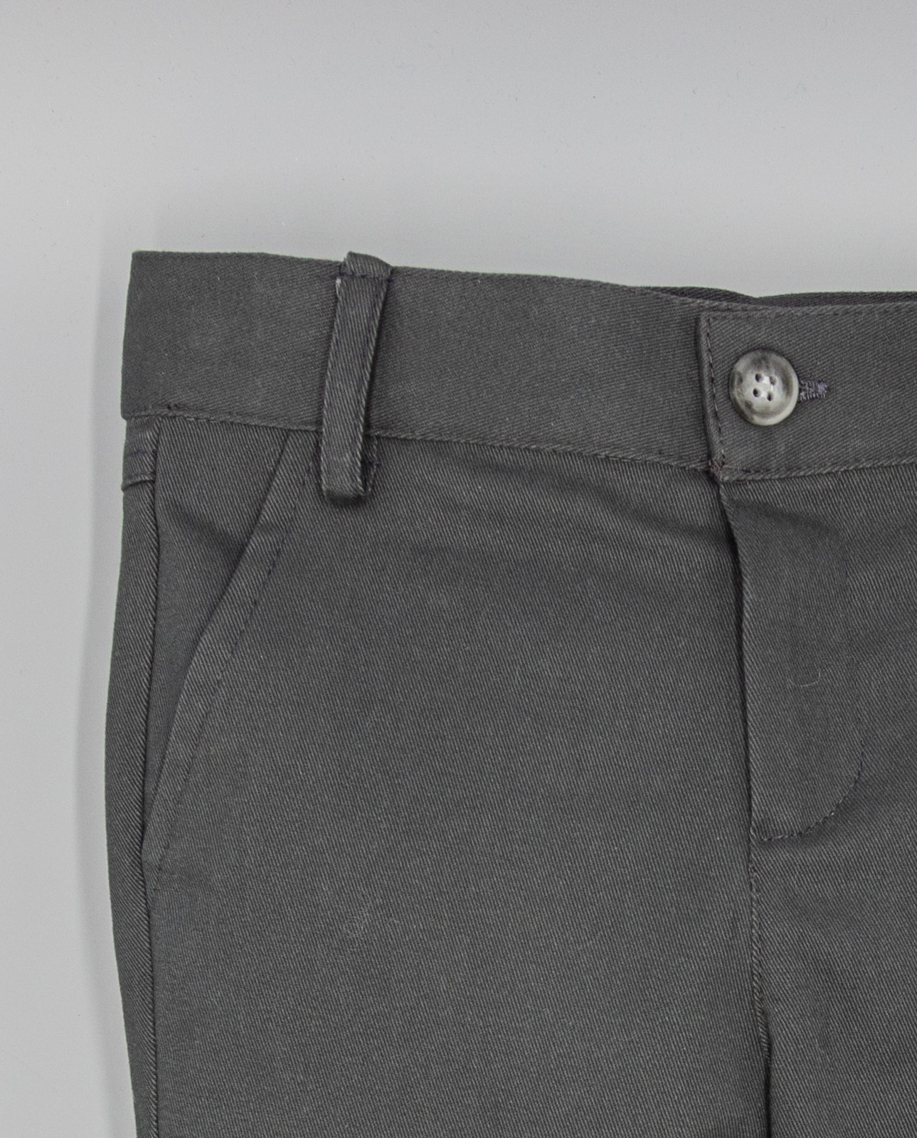 Calças Infantil de Algodão Cinzento-3