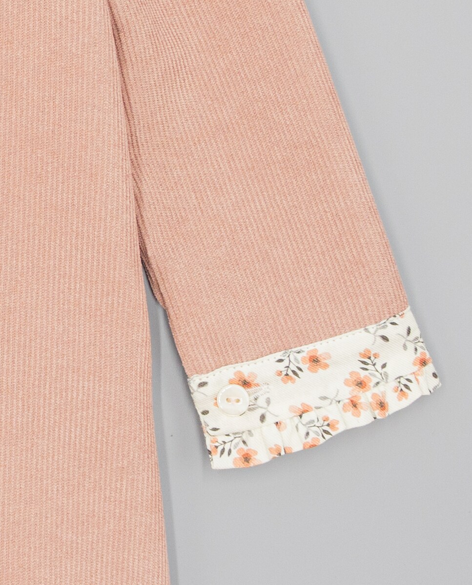 Vestido Infantil de Bombazina Rosa e Laço Rosa-4