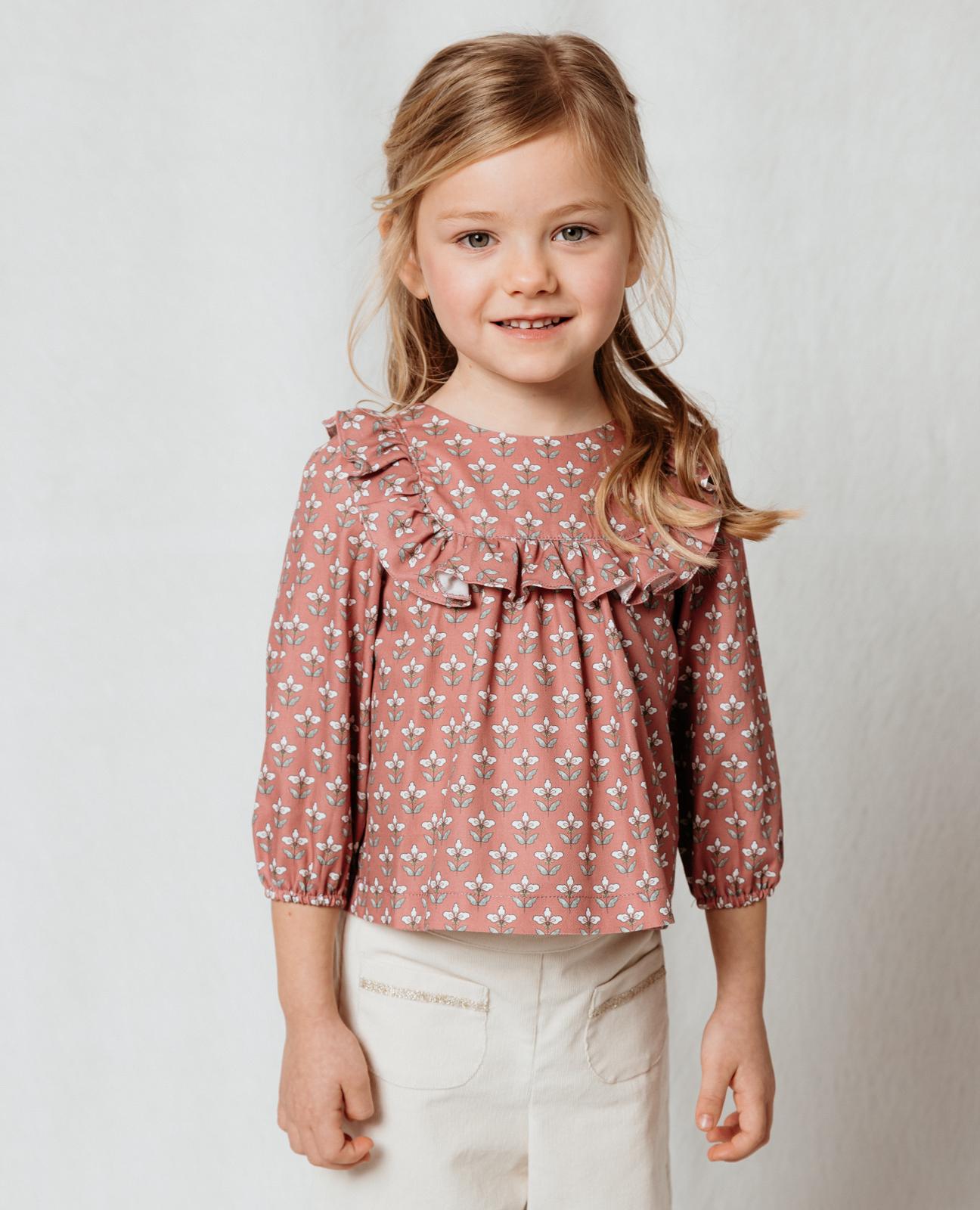 Camisa Infantil de Algodão Branco / Bordeaux-1