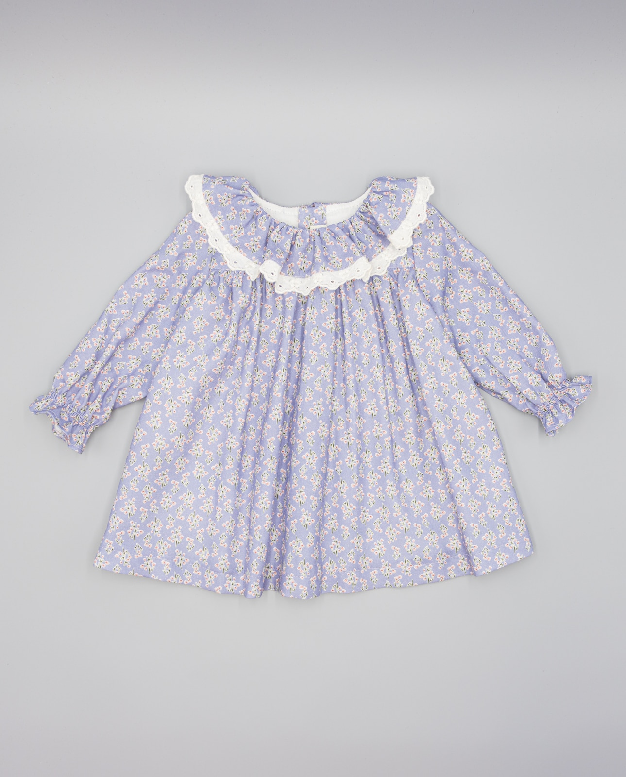 Imagem 0 de Vestido para Bebé com Gola Folho e Tira Bordada