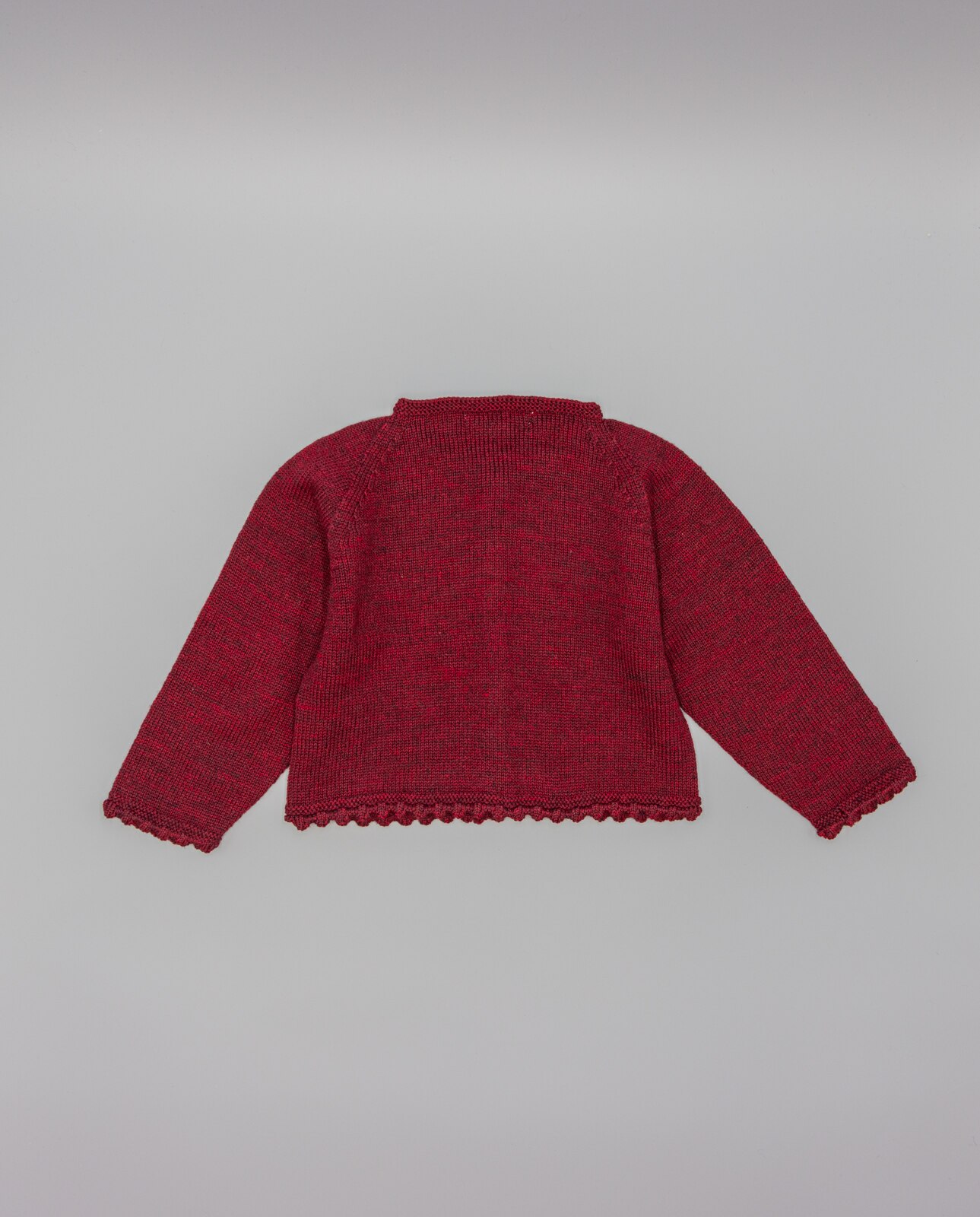 Casaco de Bebé de Tricot Grená-2