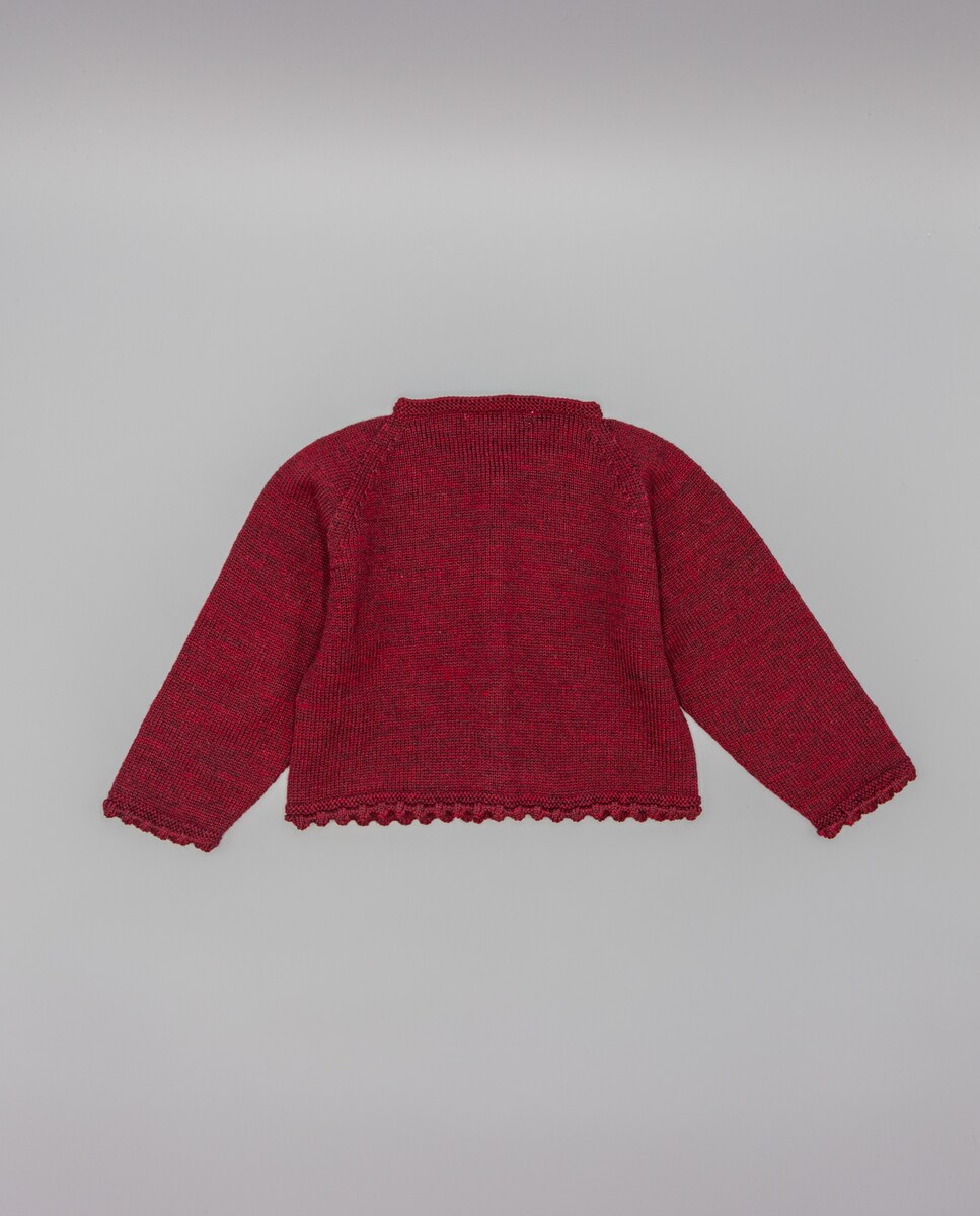 Casaco de Bebé de Tricot Grená-2