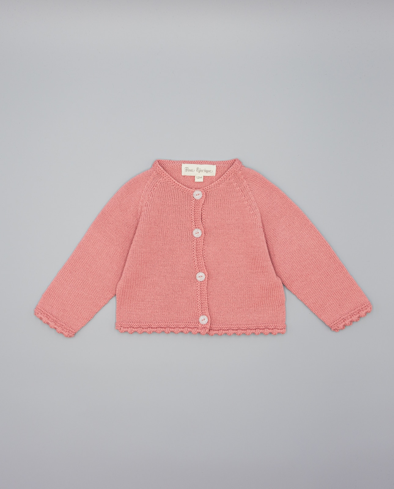 Casaco de Bebé de Tricot Rosa-1