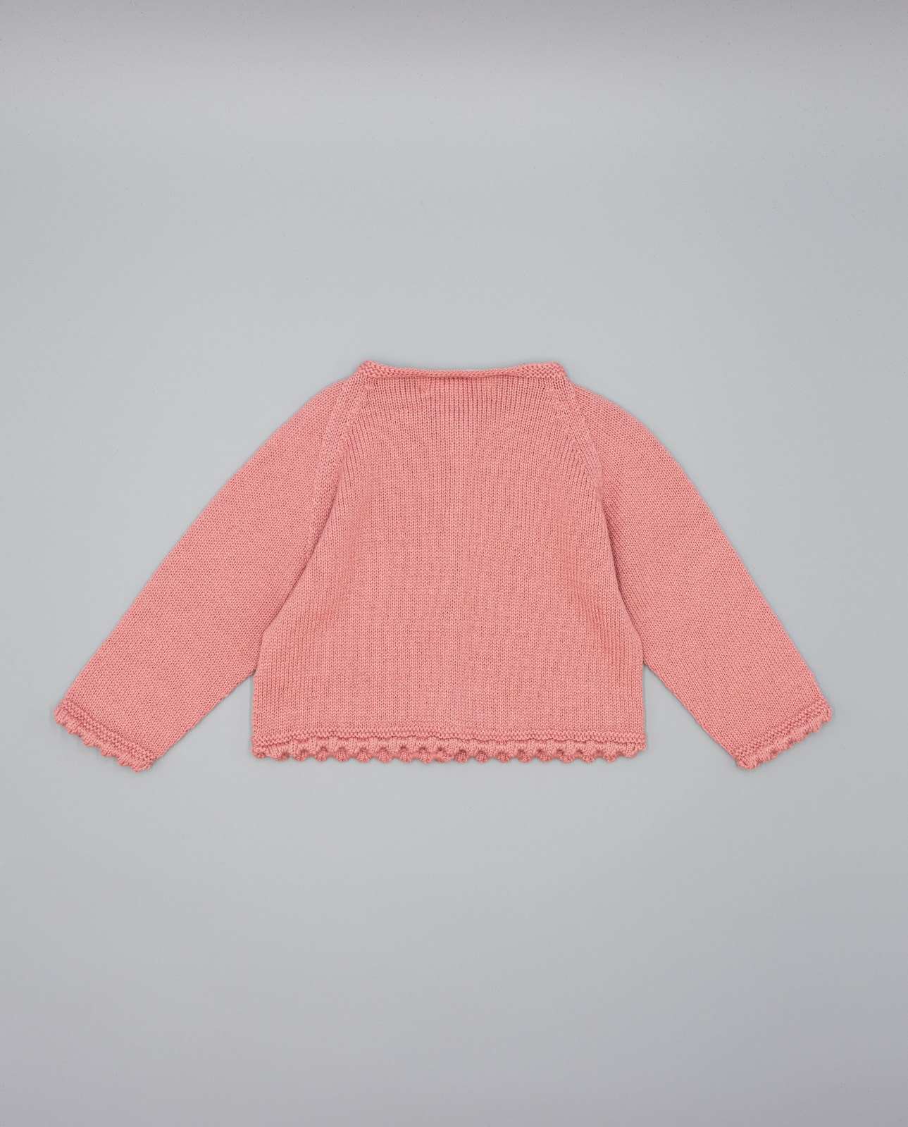 Casaco de Bebé de Tricot Rosa-2