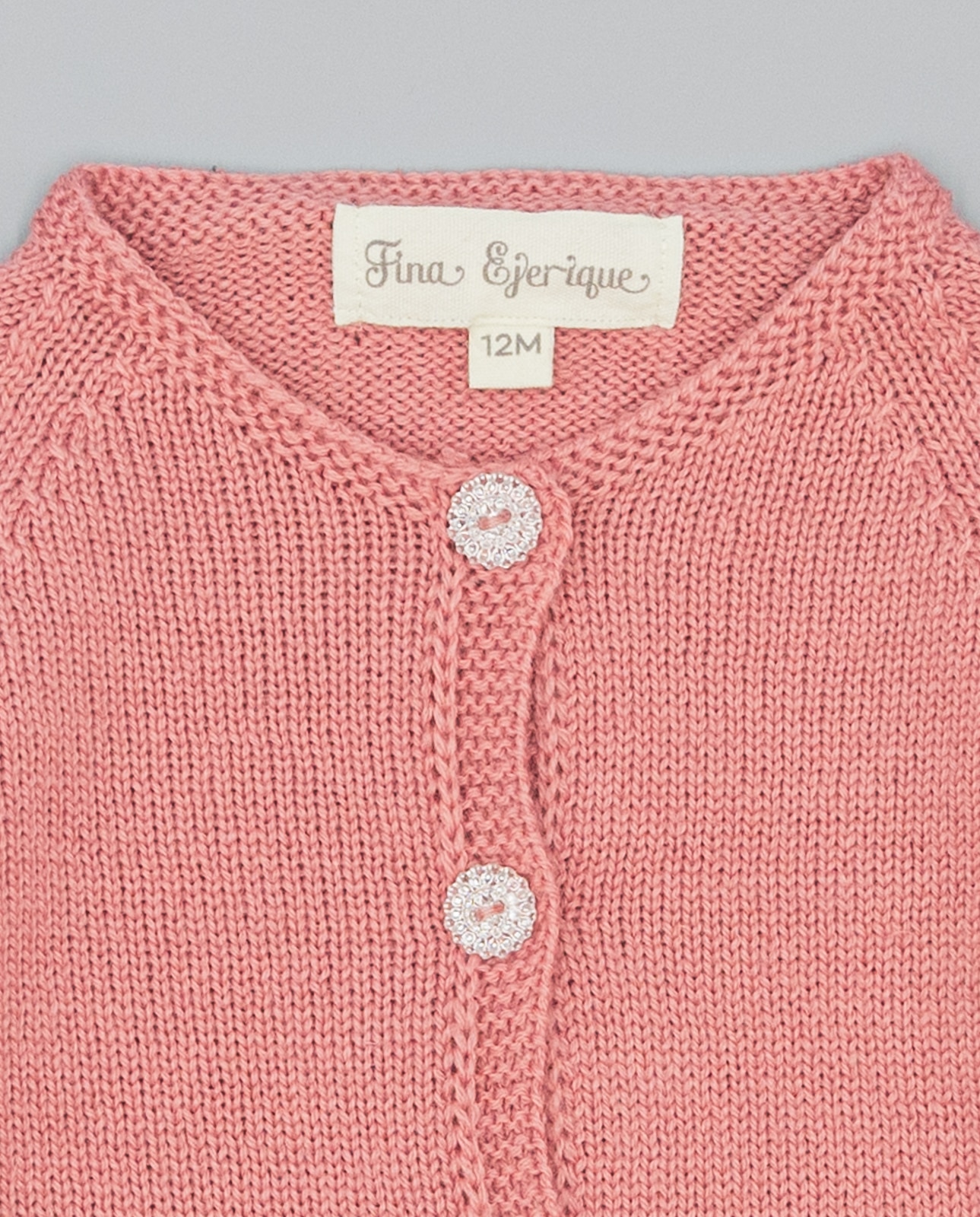 Casaco de Bebé de Tricot Rosa-3