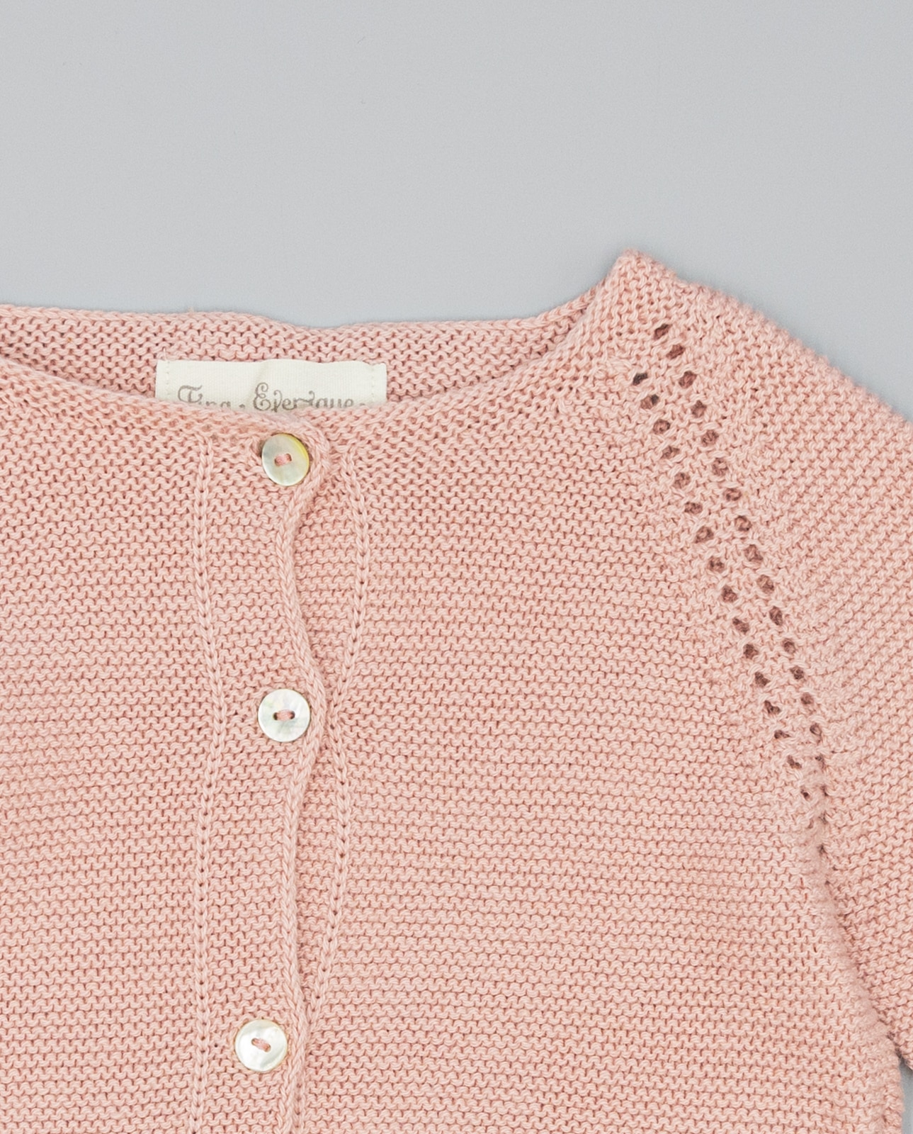 Casaco de Bebé de Tricot Rosa-3