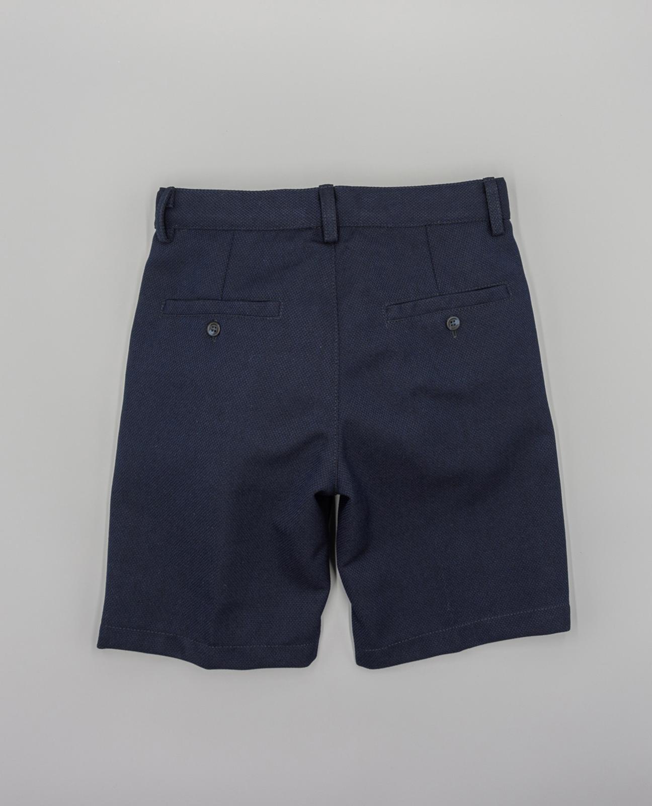 Bermudas Infantil Estruturadas de Vestir com Bolsos Ojal e Cintura Ajustável Azul-marinho-2