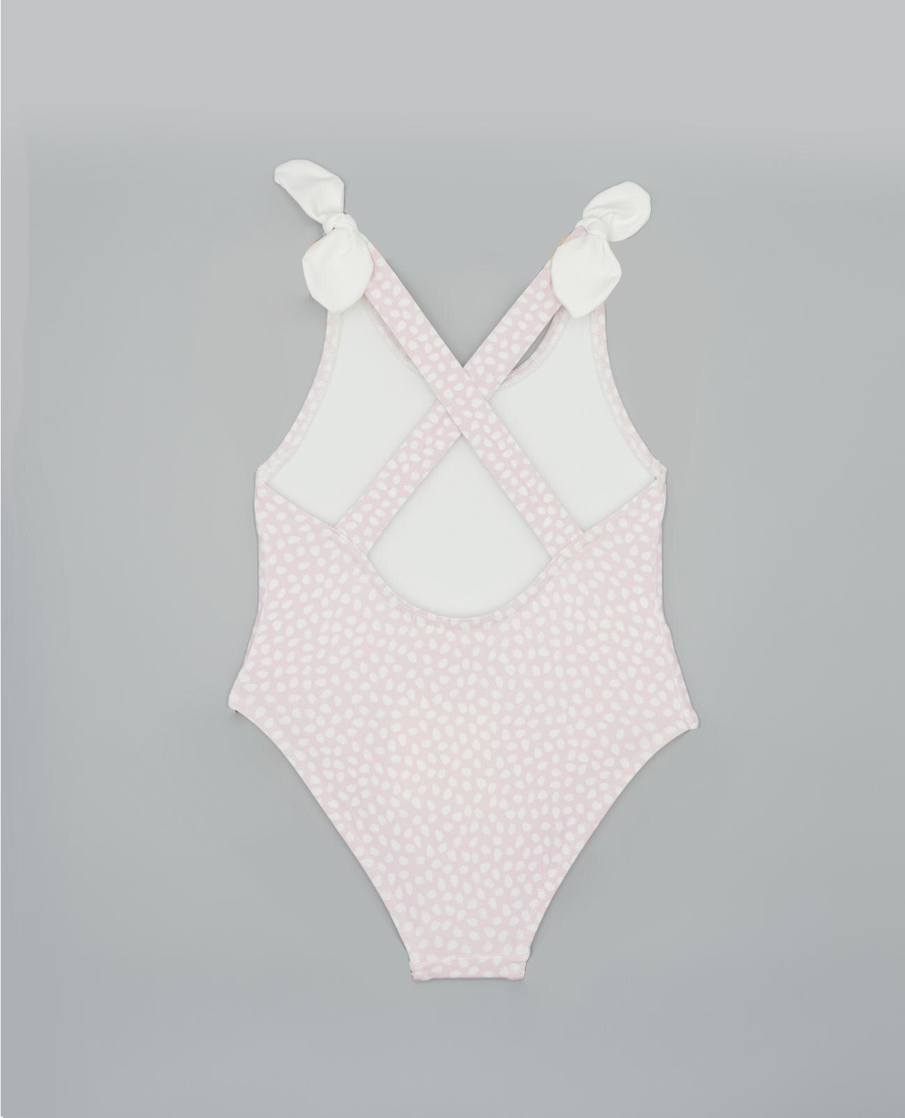Fato de Banho Infantil Estampado Motas Rosa-claro-2