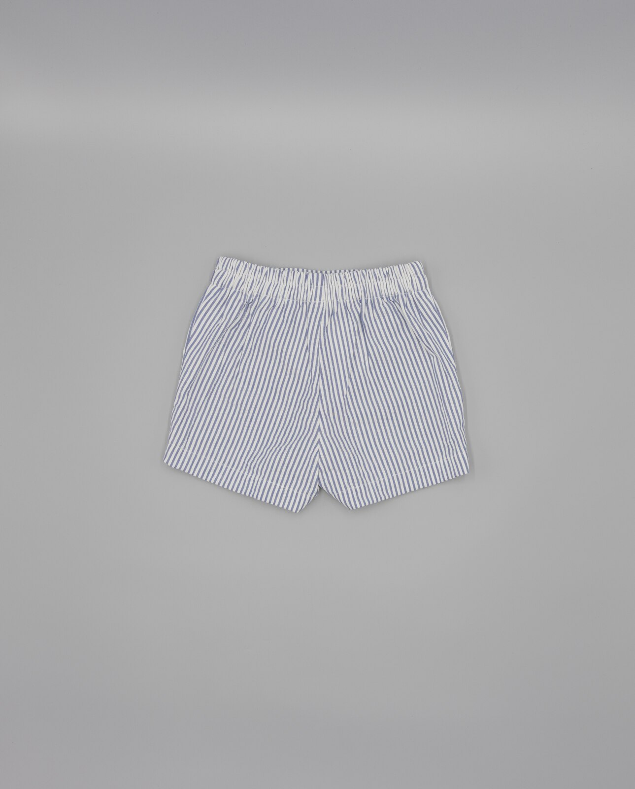 Bermudas Infantil Seersucker Às Riscas com Cintura Elástica Fina Ejerique Azul-marinho-2