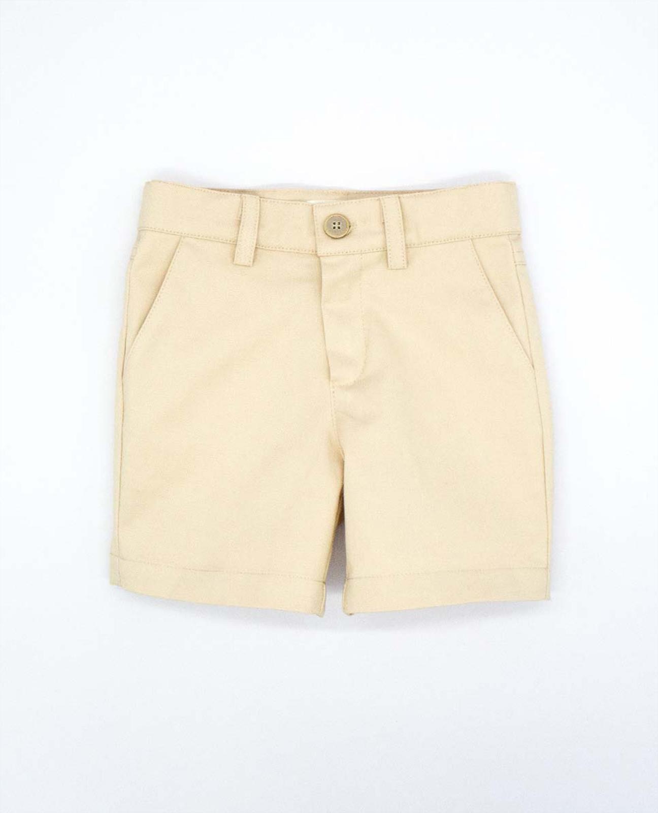 Imagem 0 de Bermudas Infantil em Sarja Formal com Bolsos Ojal e Cintura Ajustável