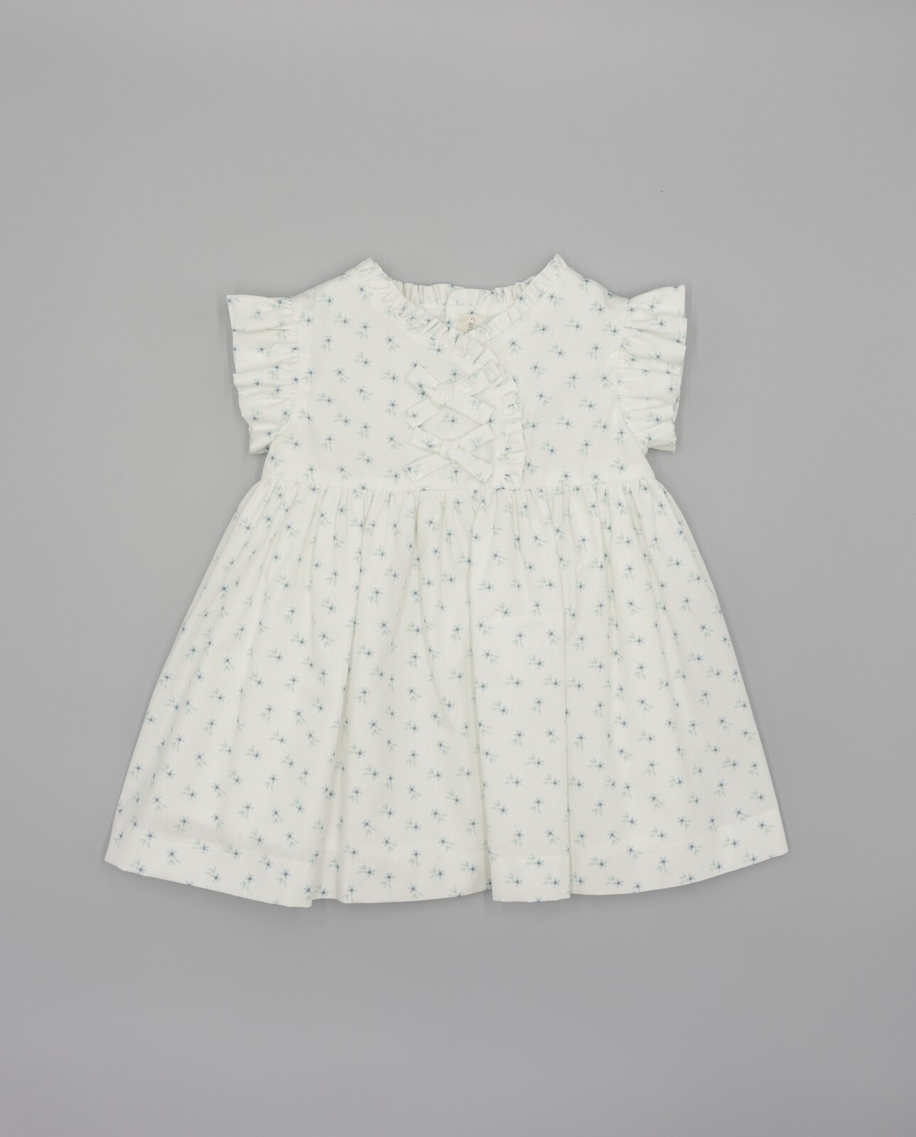 Vestido para Bebé com Estampado Floral e Laços Frontais Branco-2