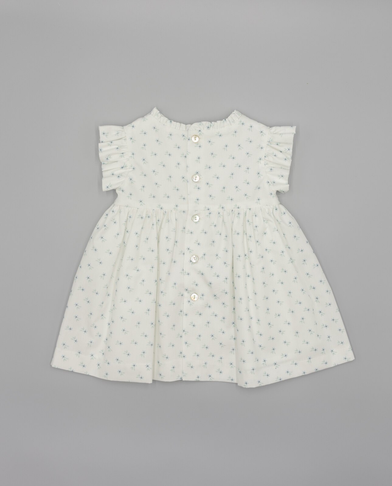 Vestido para Bebé com Estampado Floral e Laços Frontais Branco-3