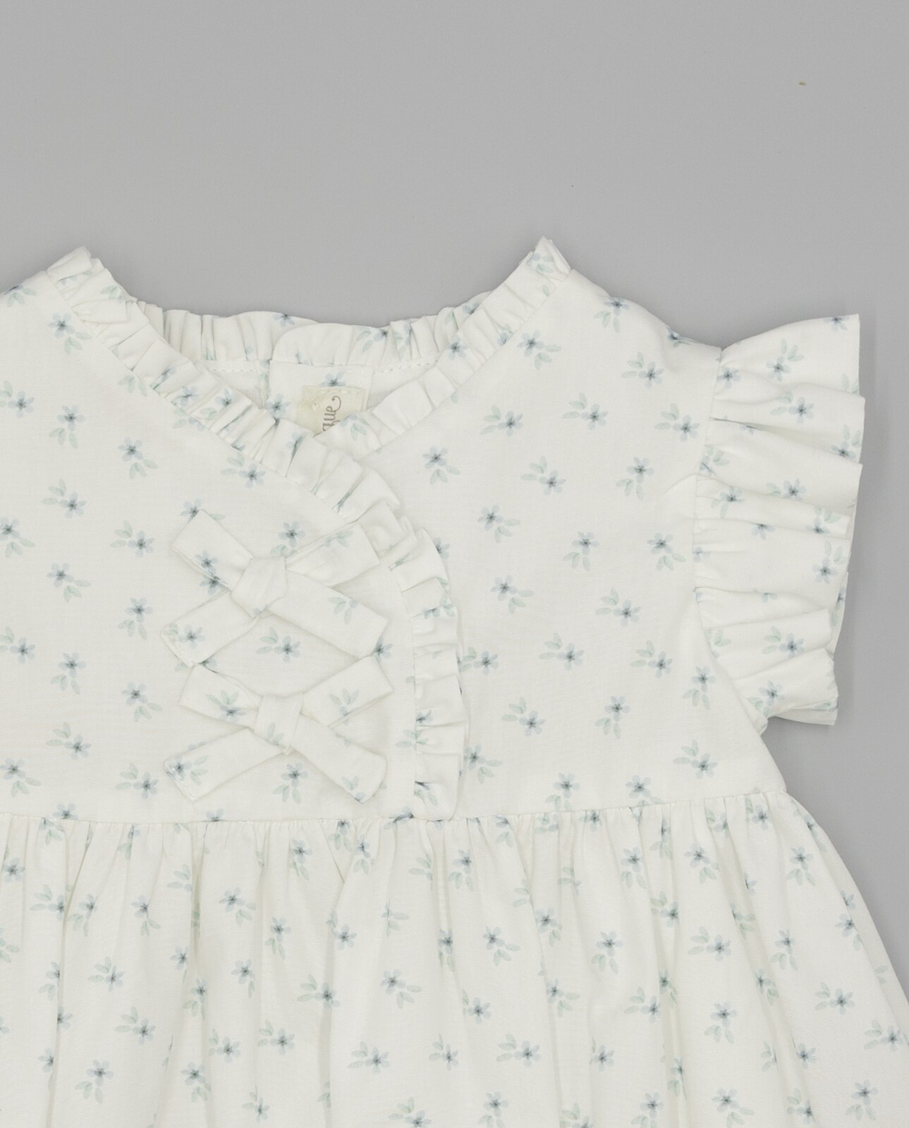 Vestido para Bebé com Estampado Floral e Laços Frontais Branco-4