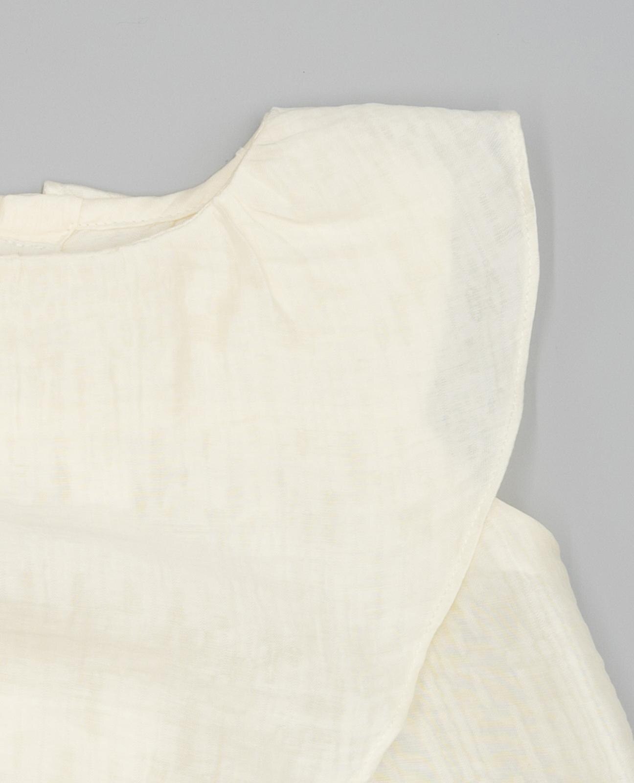 Blusa Infantil em Lyocell com Folho Frontal Cru-3