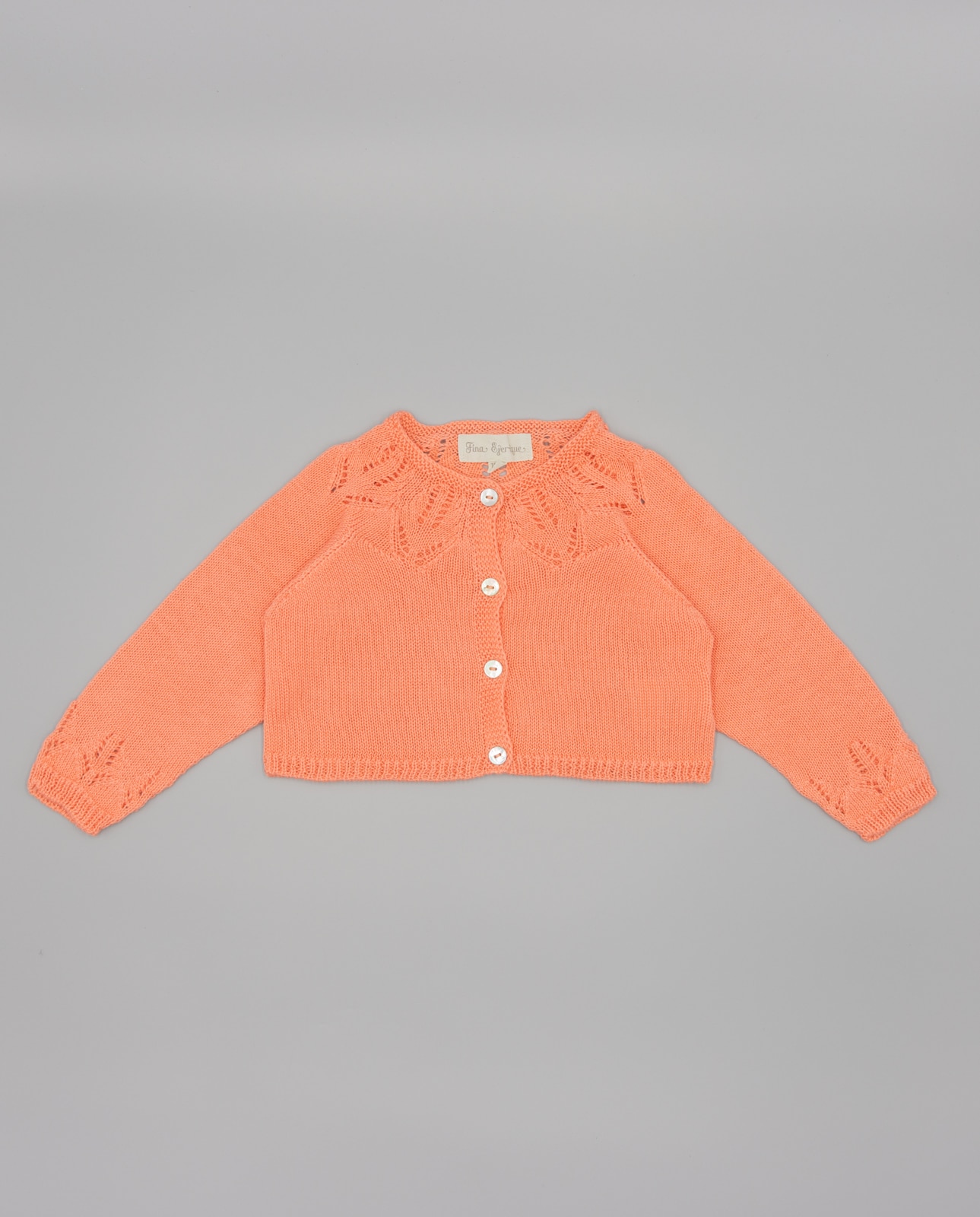 Imagem 0 de Casaco para Bebé em Tricô de Algodão com Perfurados