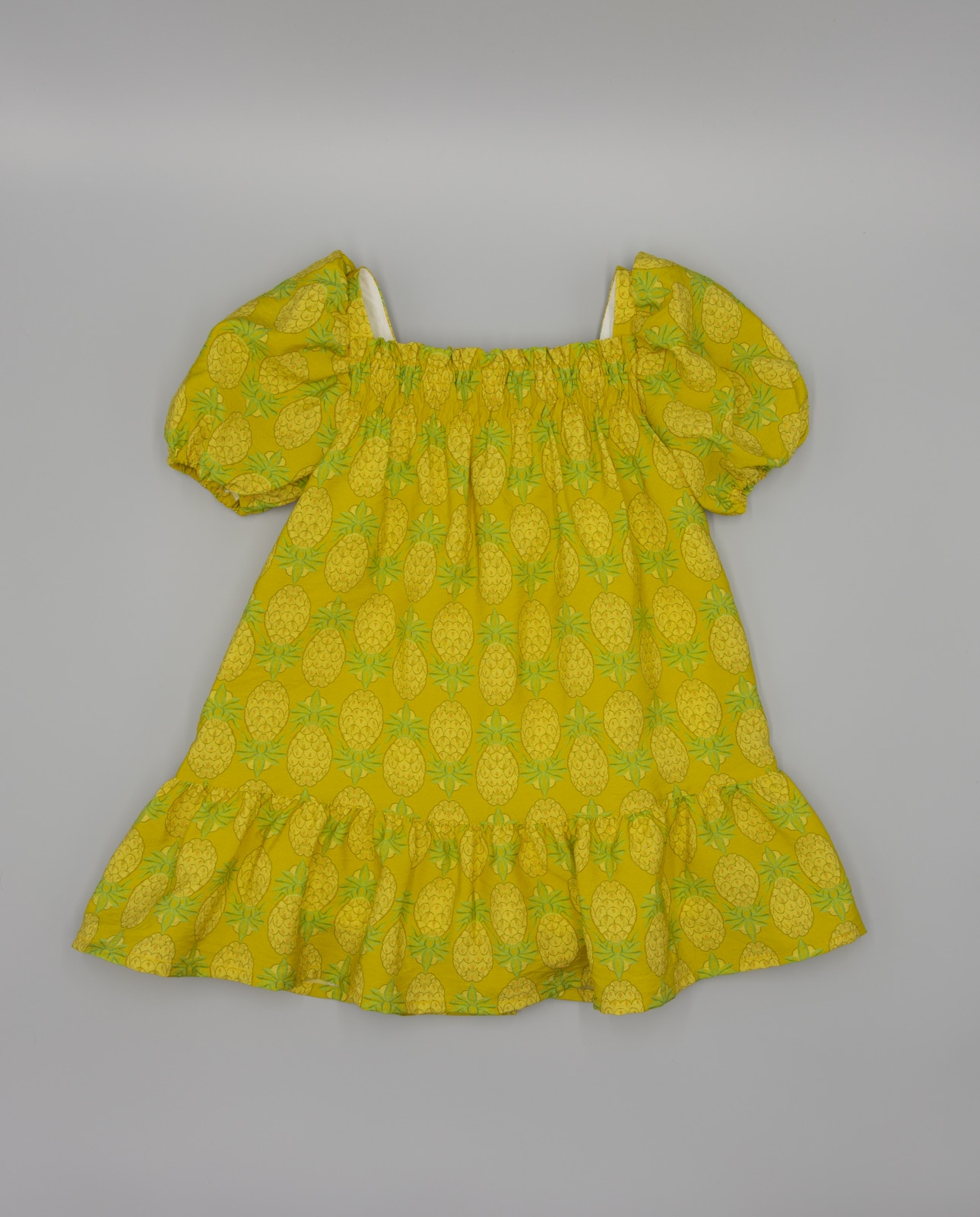 Imagem 0 de Vestido Infantil Estampado com Corpo Elástico e Manga Farol